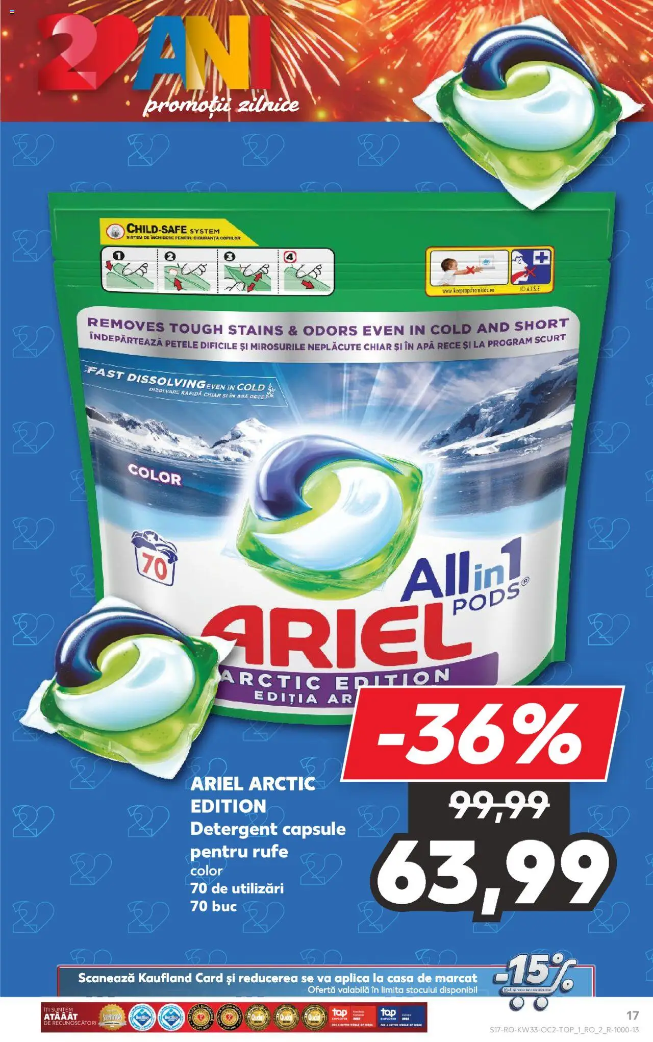 Kaufland RO akciós ujság - amely érvényes a következő dátumtól: 13.08.2025 | Oldal: 17 | Termékek: Ariel