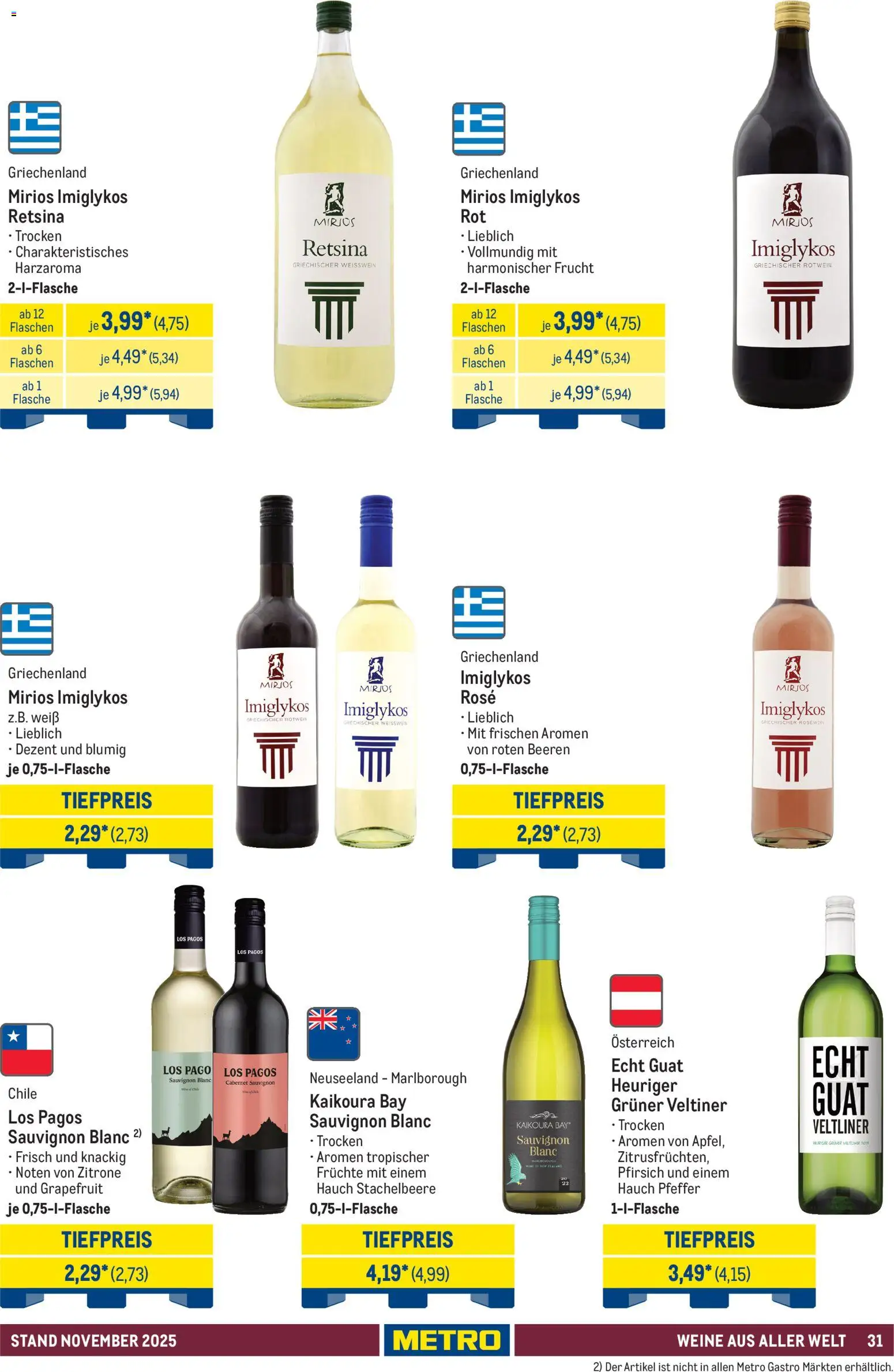 Metro - Hauswein-Katalog – gültig ab 12.11.2025 | Seite: 31 | Produkte: Rotwein, Rosewein, Pfeffer, Zitrone