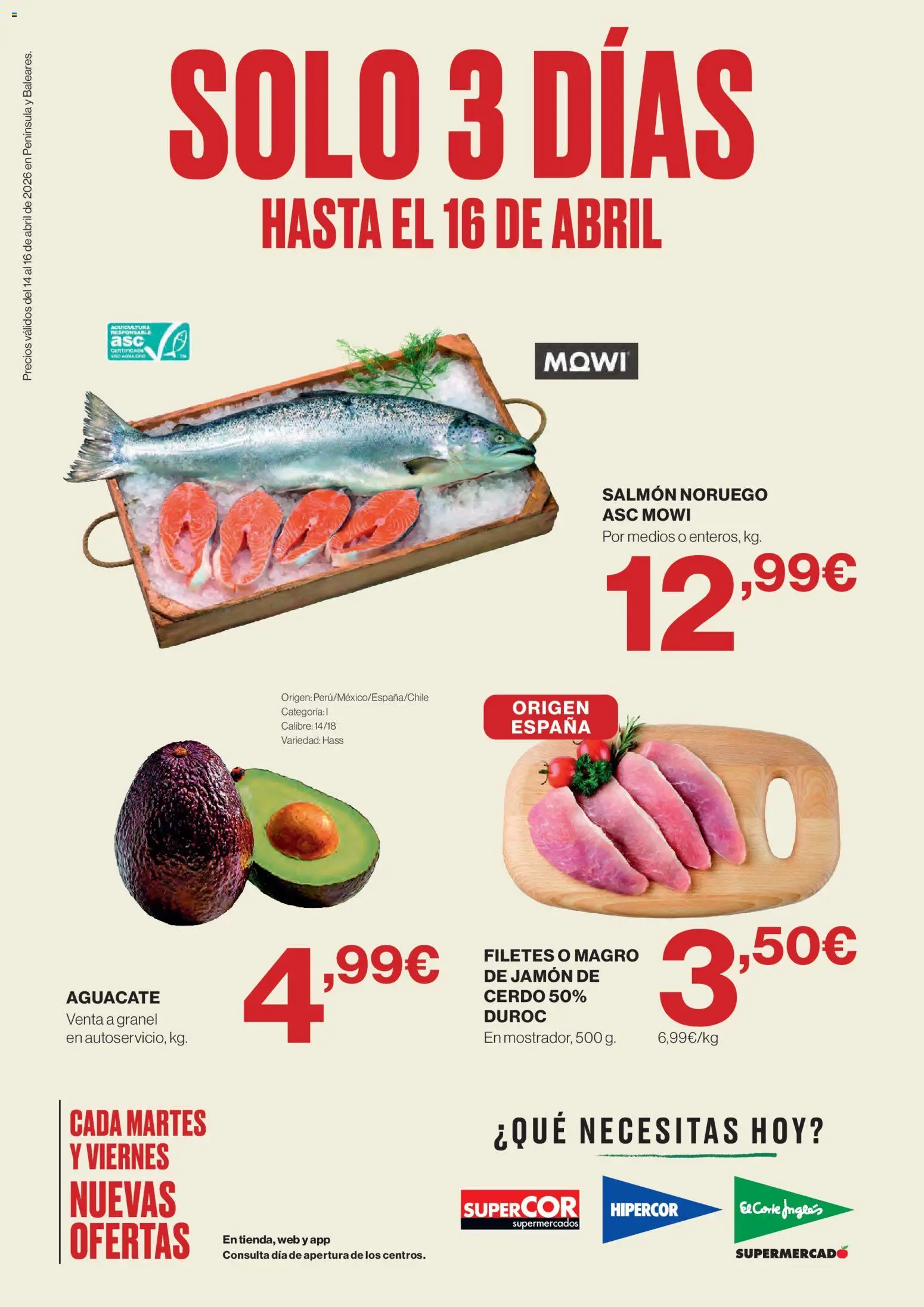 El Corte Inglés ofertas │ válido desde el 14.04.2026 | Página: 1 | Productos: Jamón, Cerdo