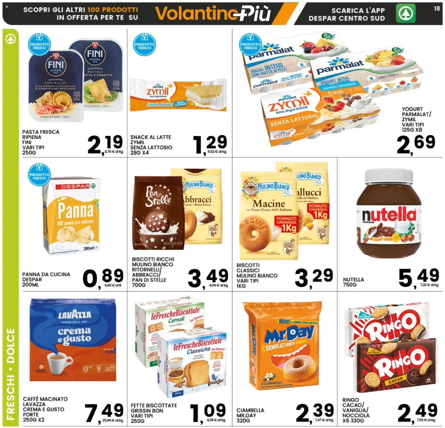 Volantino Interspar del 23.02.2026 | Pagina: 18 | Prodotti: Prosciutto, Parmigiano reggiano, Fette biscottate, Macinato
