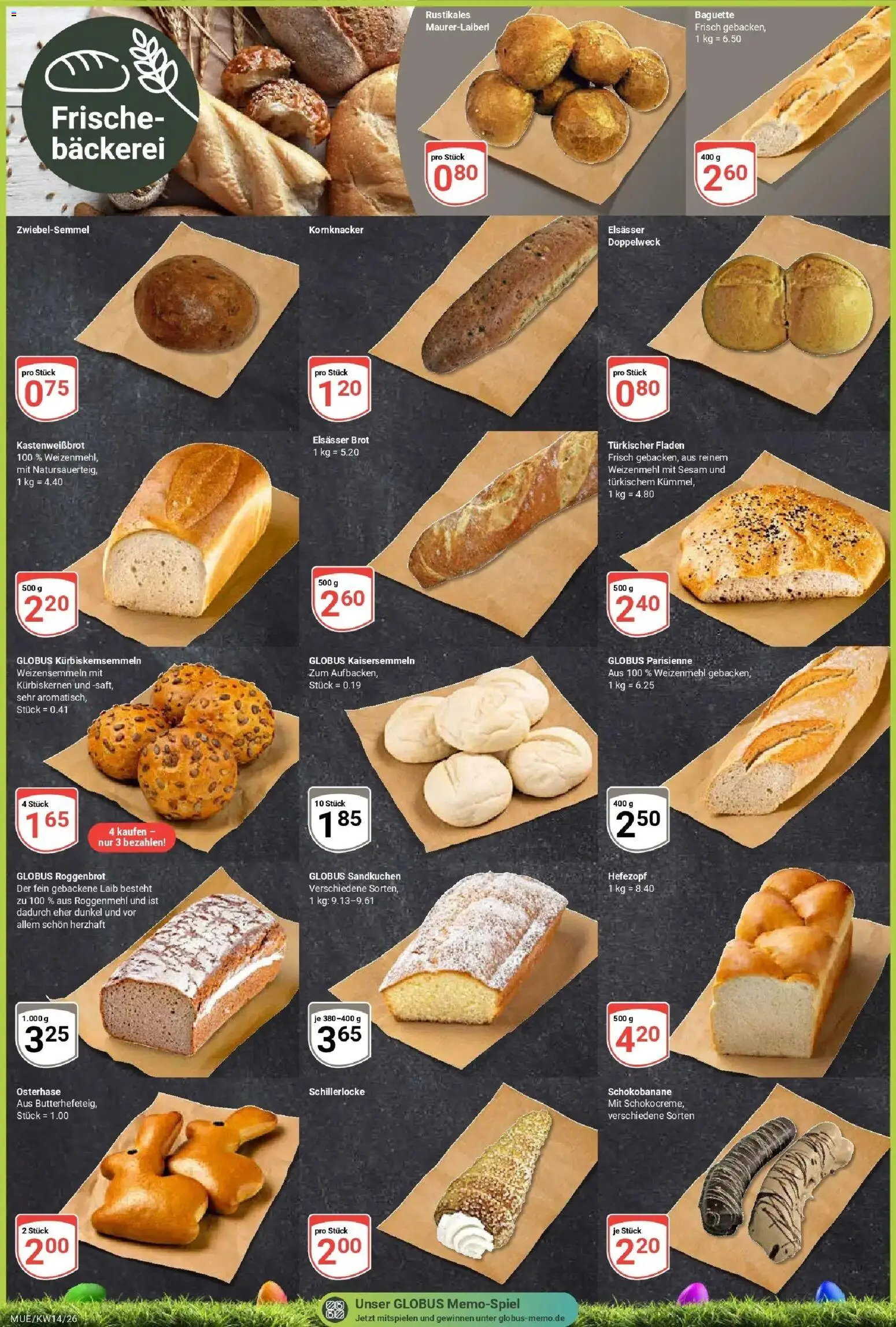 Globus prospekt Mühldorf	 – gültig ab 30.03.2026 | Seite: 3 | Produkte: Bäckerei, Baguette, Weizenmehl, Brot