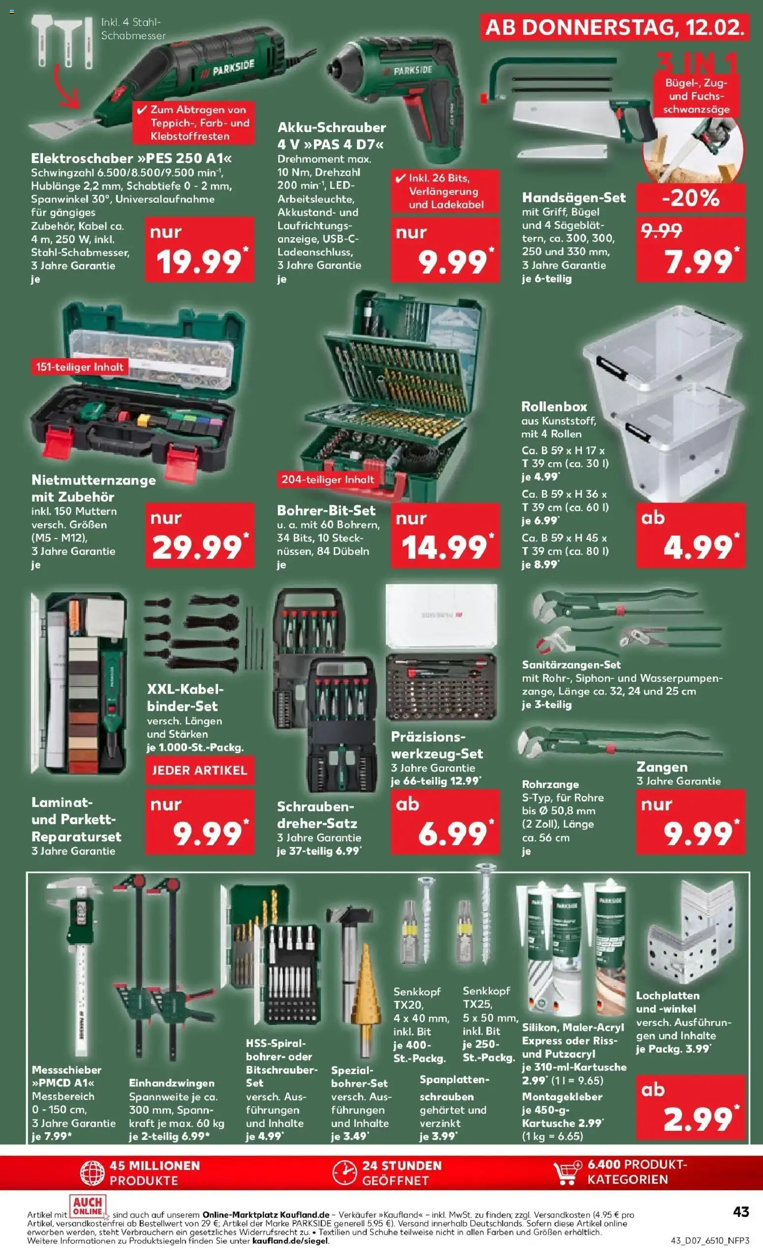 Kaufland prospekt Amberg	 – gültig ab 16.02.2026 | Seite: 43 | Produkte: Kabel, Box, Akkuschrauber, Ladekabel