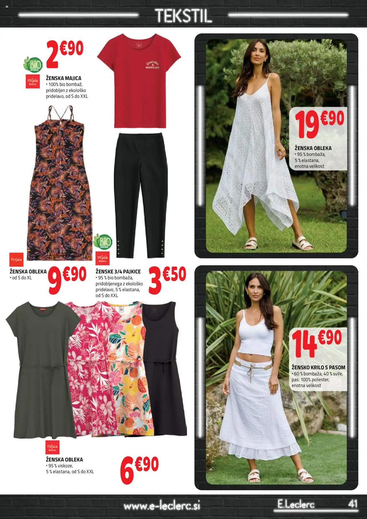 E.leclerc katalog │ velja od 20.08.2025 | Stran: 41 | Izdelki: Krilo, Majica, Obleka, Pas