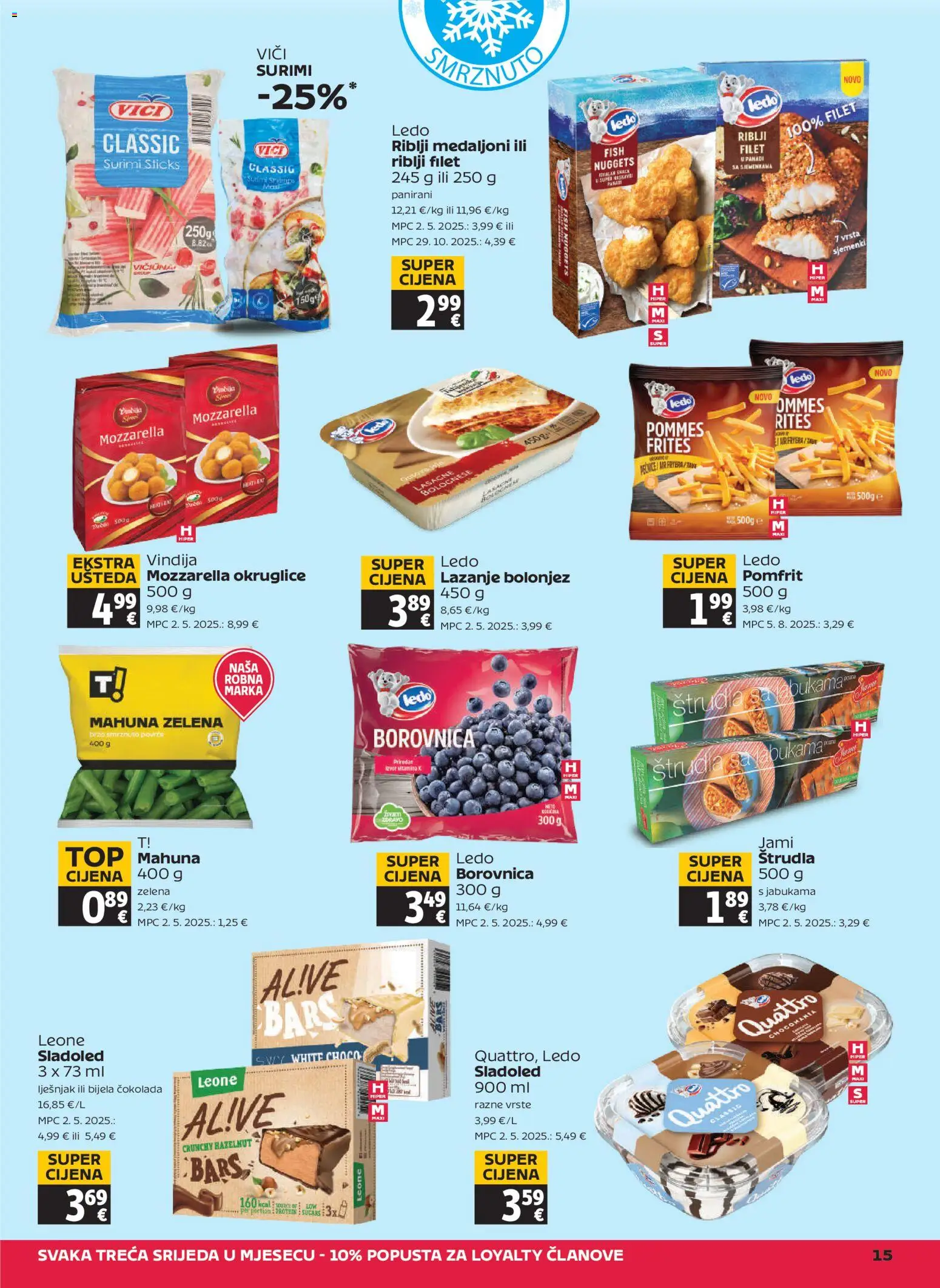 Tommy katalog | vrijedi od 15.01.2026 | Stranica: 15 | Proizvodi: Vindija, Mahuna, Mozzarella, Sladoled