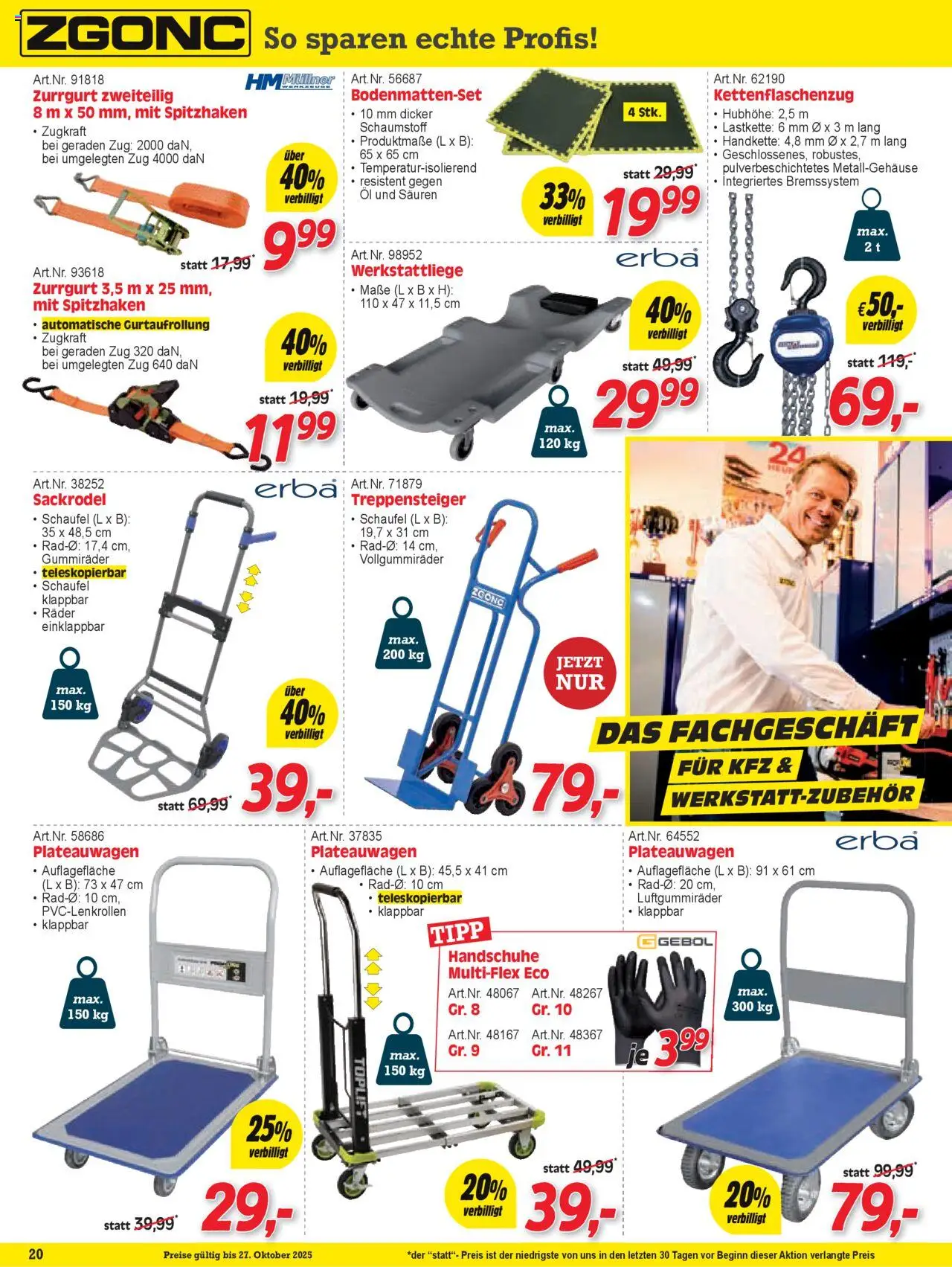 Zgonc - Flugblatt Oktober I 2025 gültig ab 01.10.2025 | Seite: 20 | Produkte: Handschuhe, Öl