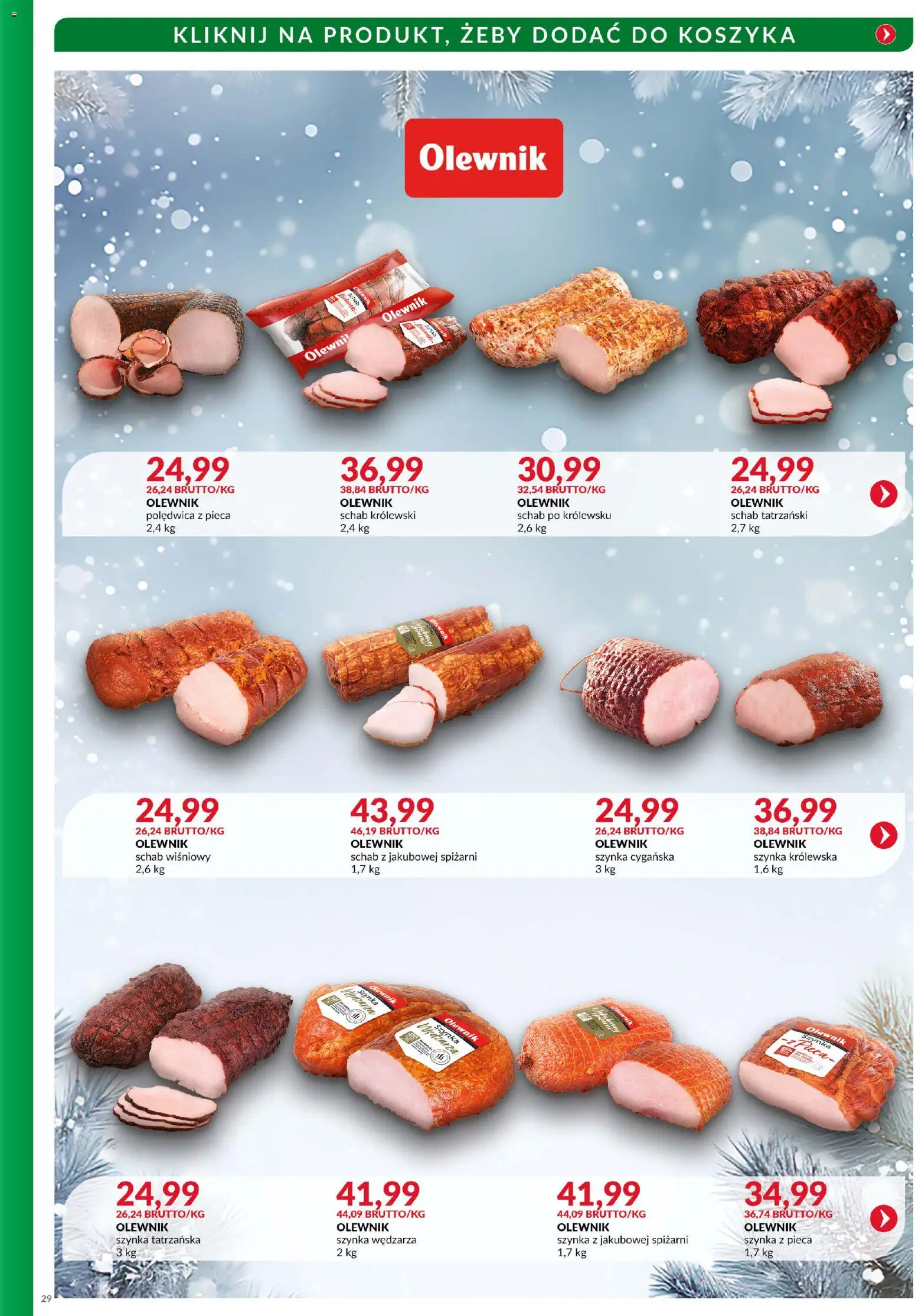 Eurocash Gazetka - Katalog Wędlin od 01.12.2025 | Strona: 29 | Produkty: Schab, Szynka