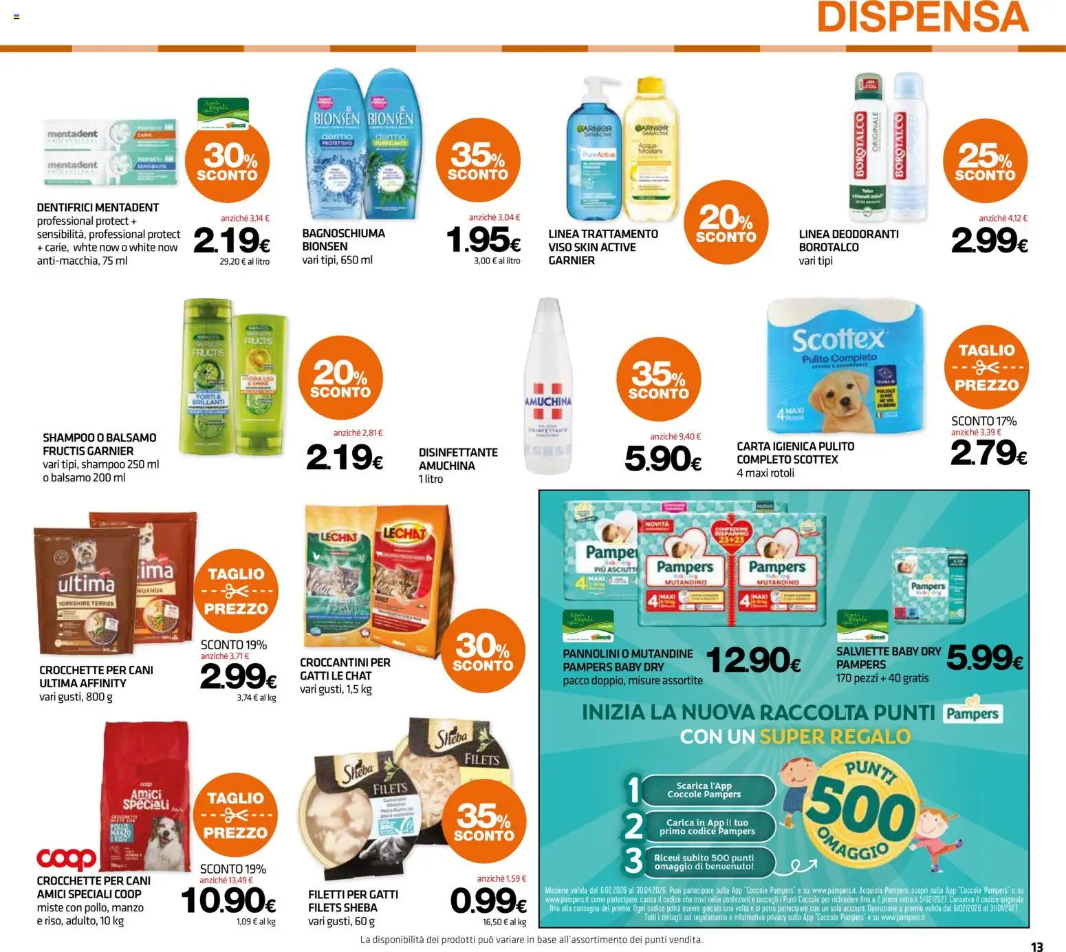 Volantino Superconti del 26.02.2026 | Pagina: 14 | Prodotti: Shampoo, Manzo, Mutandine, Pampers