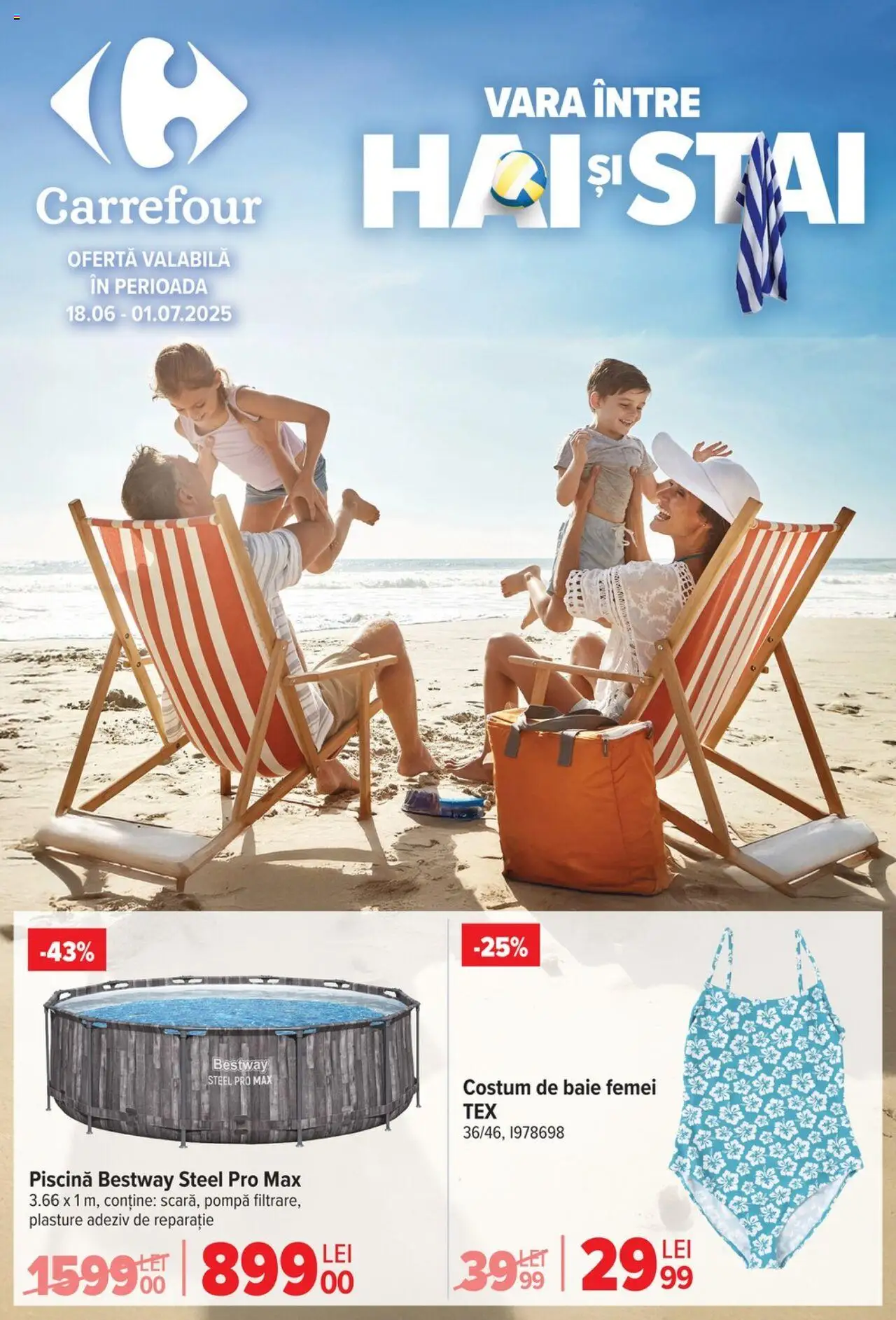 Carrefour catalog - Special plaja – valabil de la 18.06.2025 | Pagină: 1 | Produse: Piscină, Adeziv, Costum de baie, Costum