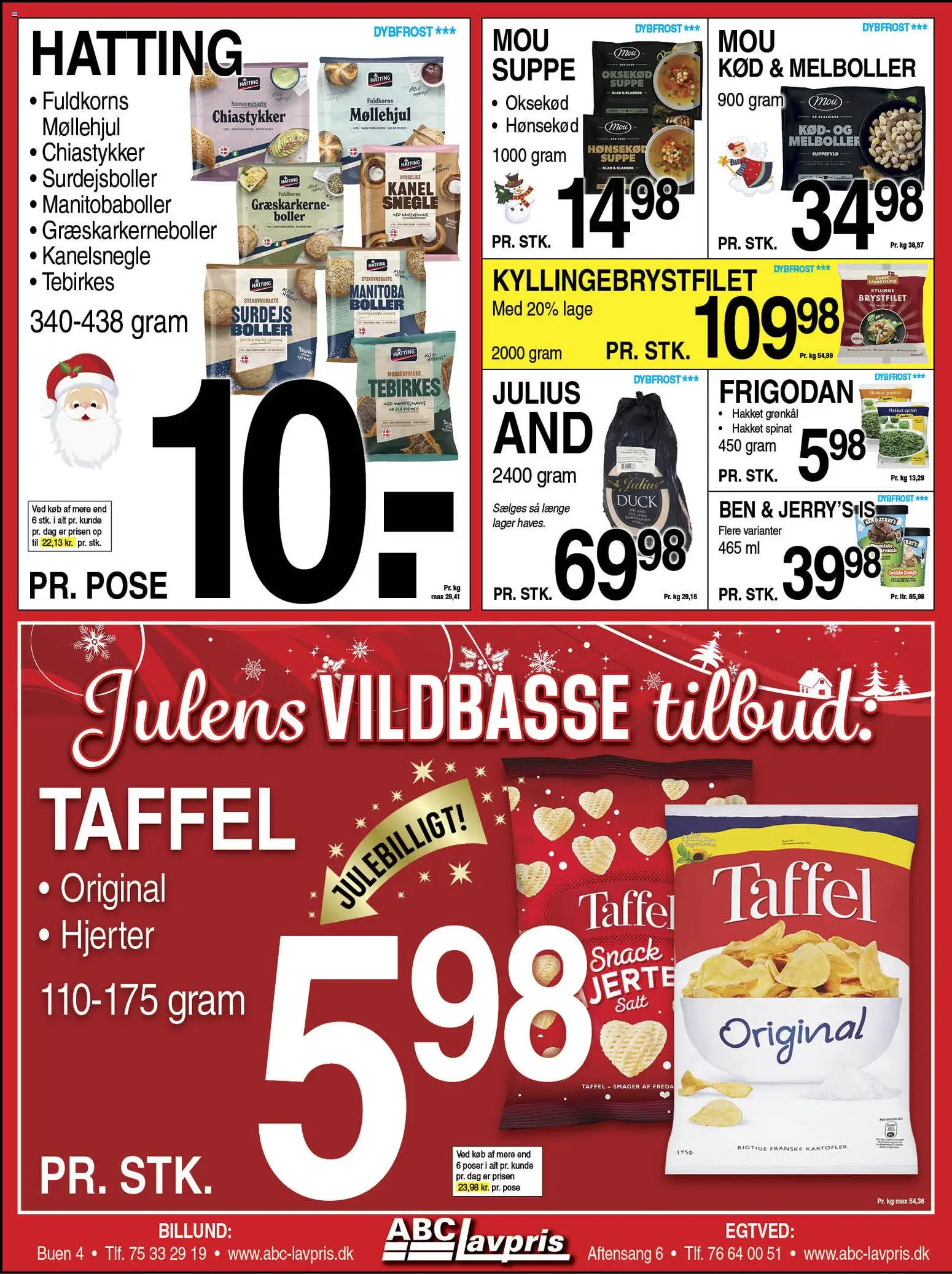 Abc Lavpris tilbudsavis – gyldig fra 17.12.2025 | Side: 4 | Produkter: Kanelsnegle, Tebirkes, Kartofler, Grønkål