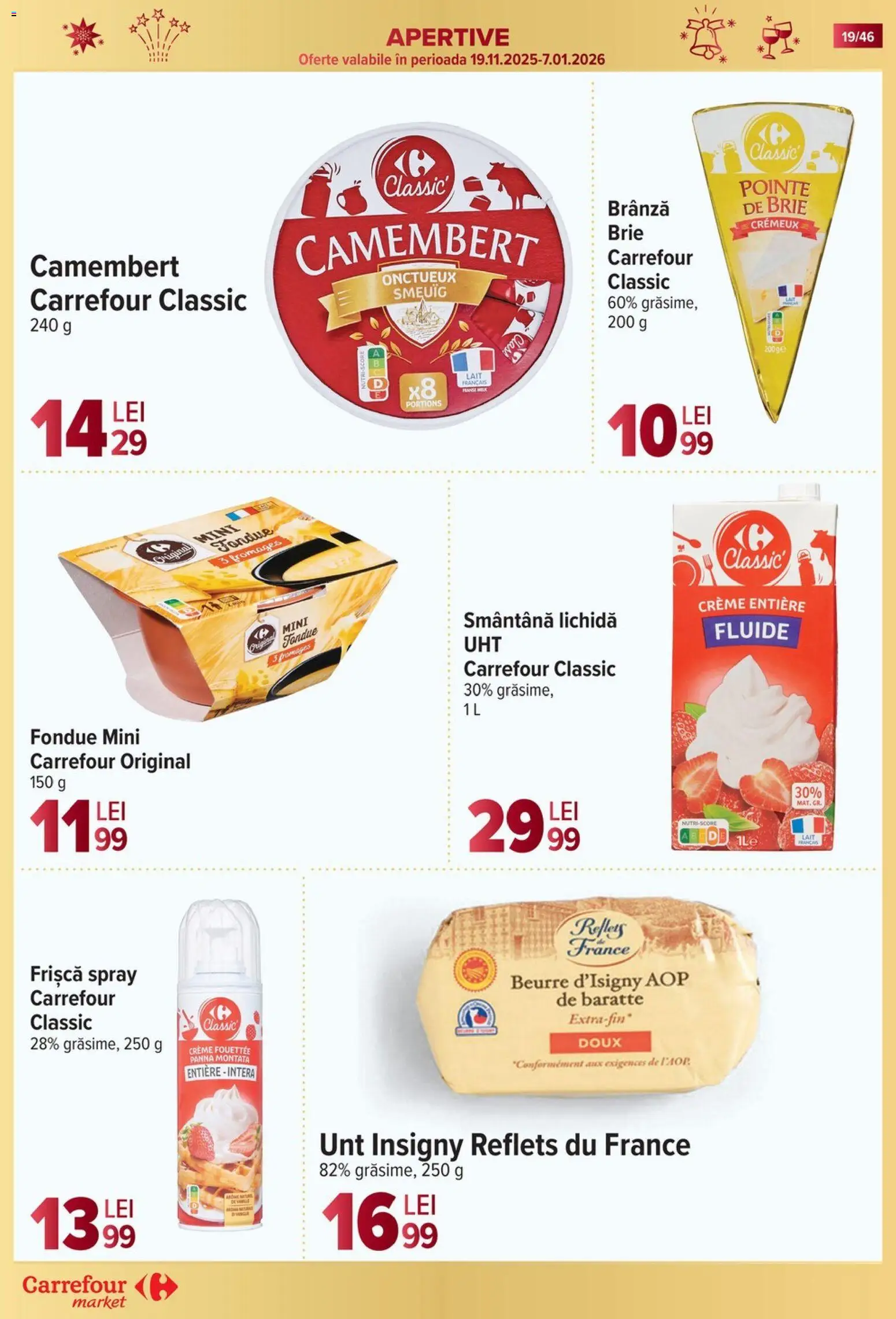 Noul catalog Carrefour – valabil de la 19.11.2025 | Pagină: 19 | Produse: Unt, Brânză, Frișcă, Smântână