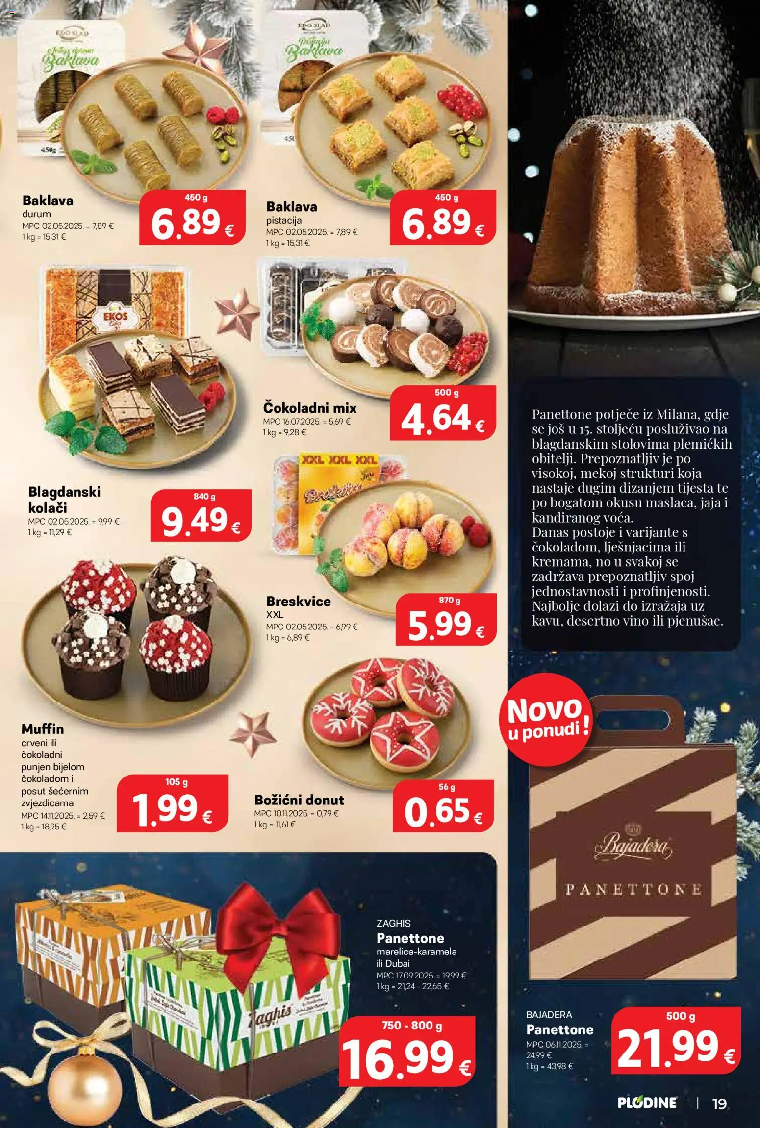 Plodine katalog | vrijedi od 26.11.2025 | Stranica: 19 | Proizvodi: Panettone, Jaja, Vino