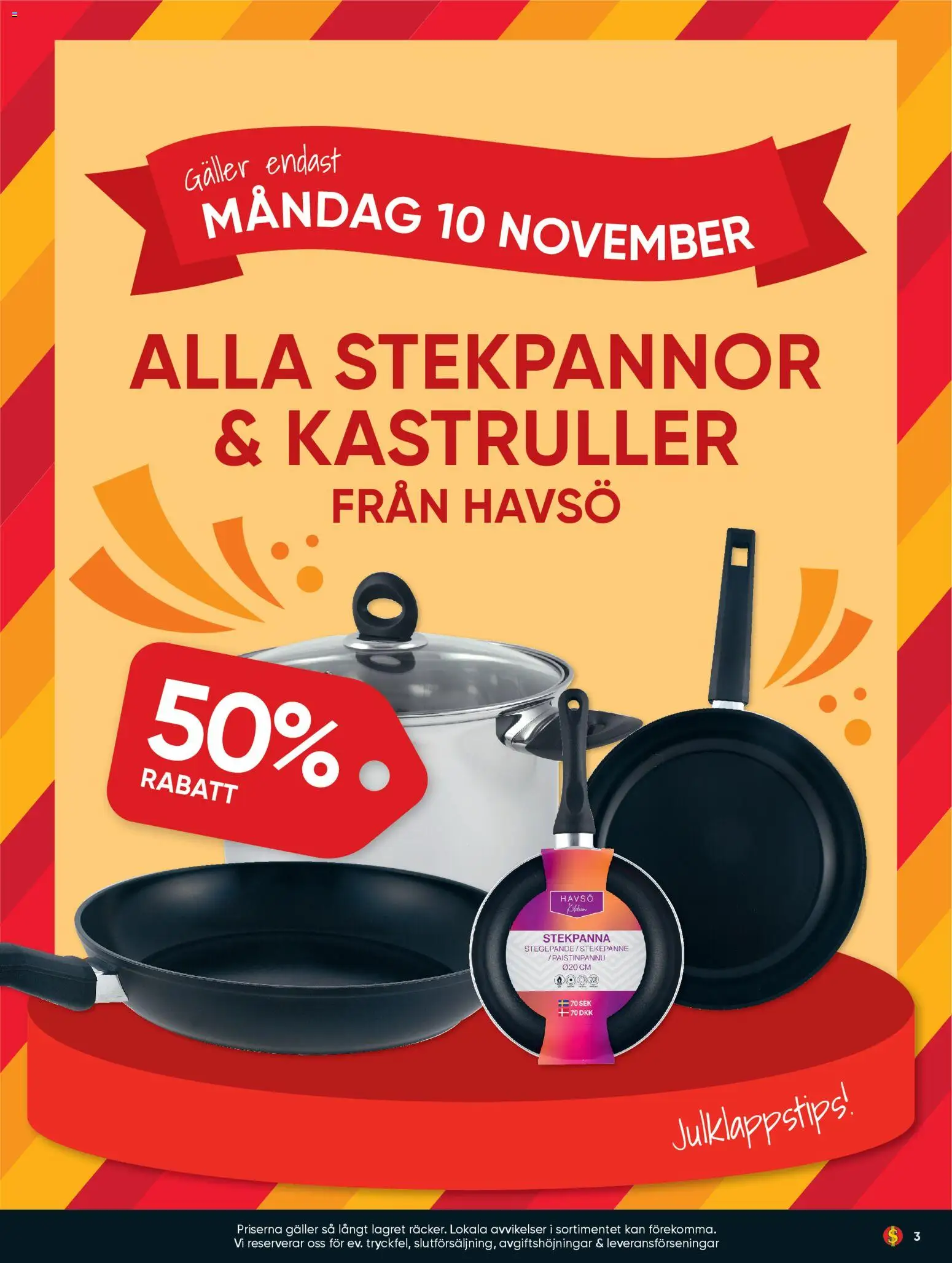 Dollar Store reklamblad aktuell från 10.11.2025 | Sida: 3 | Produkter: Galler, Stekpanna