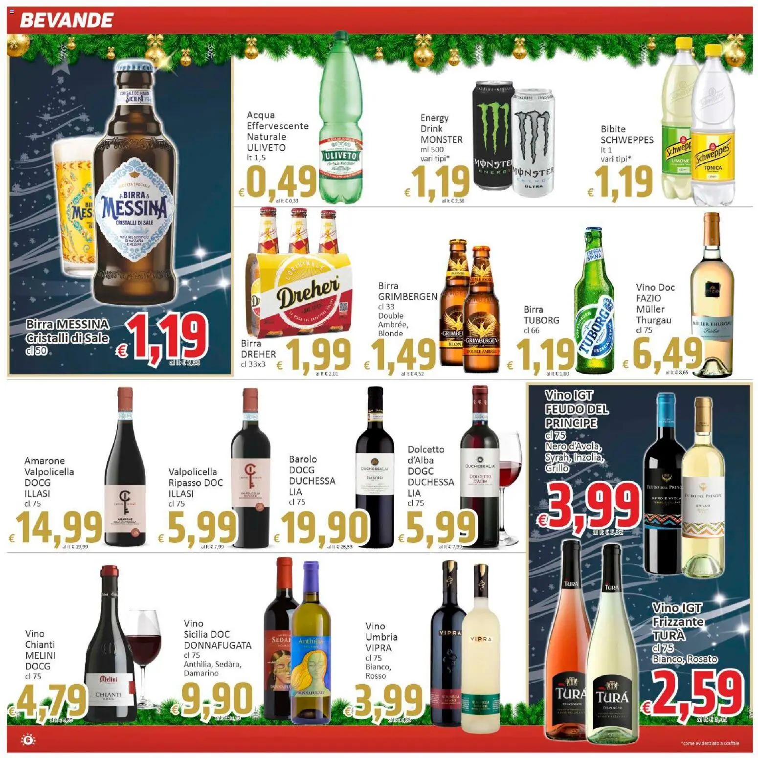 Volantino Paghi Poco del 11.12.2025 | Pagina: 6 | Prodotti: Birra, Acqua, Bibite, Scaffale