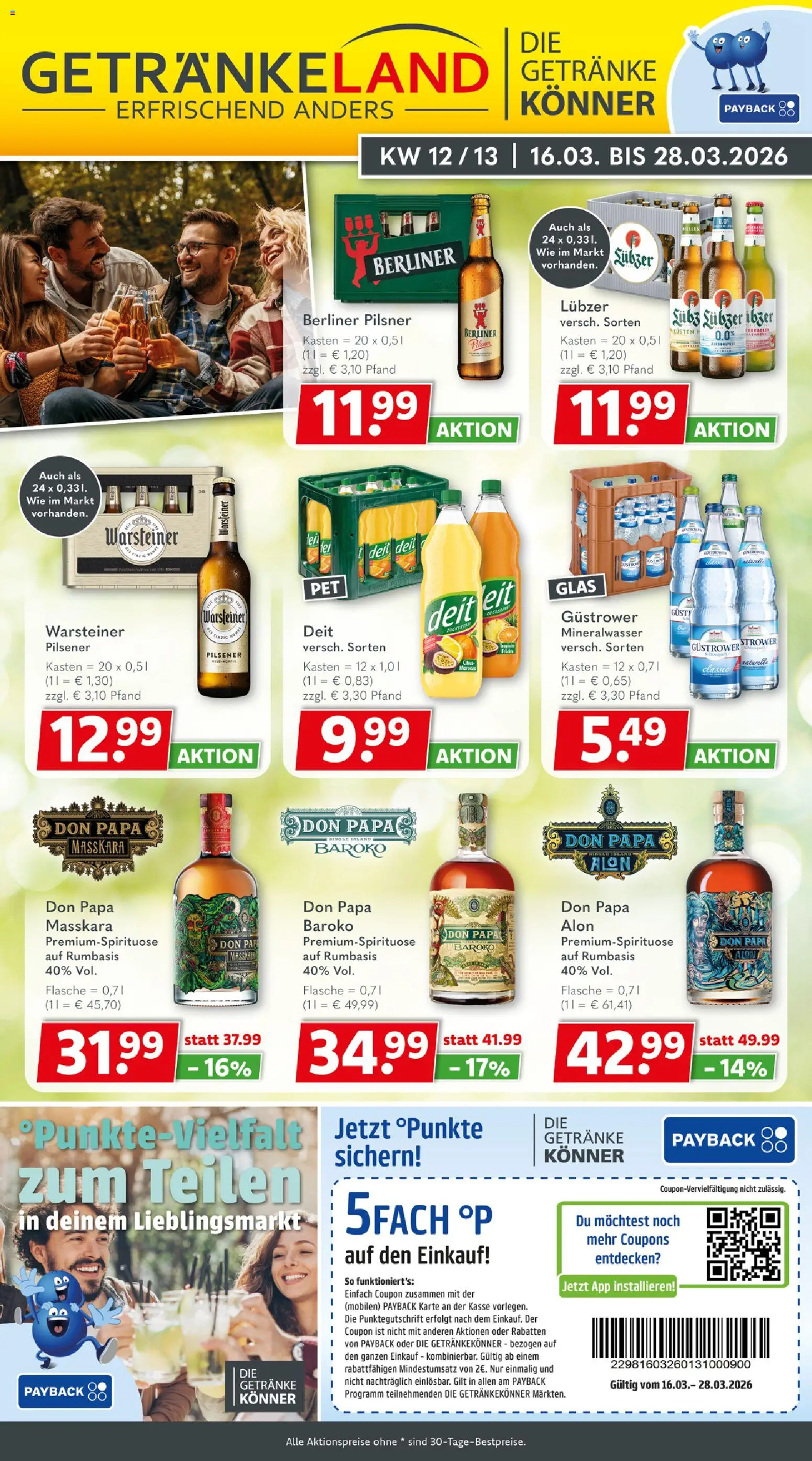 Getränkeland Prospekt 	 – gültig ab 16.03.2026 | Seite: 1 | Produkte: Berliner, Mineralwasser, Radler, Warsteiner