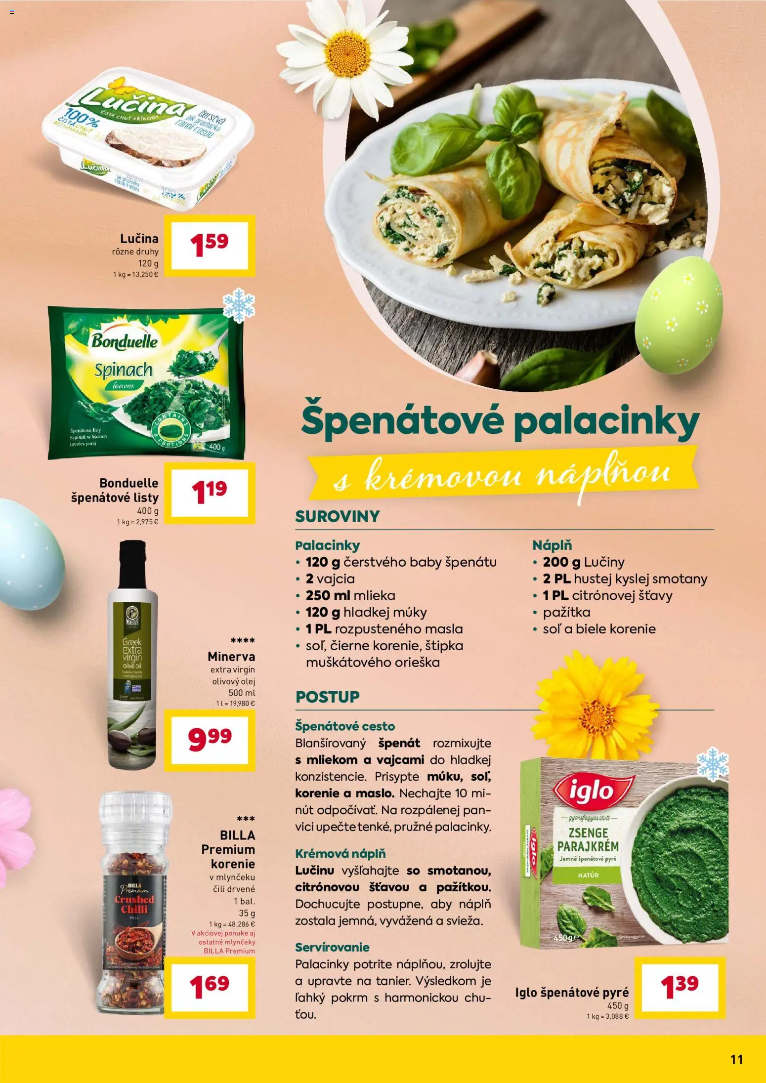 Nové Billa akcie – leták je platný od 11.03.2026 | Strana: 11 | Produkty: Vajcia, Olej, Korenie, Soľ