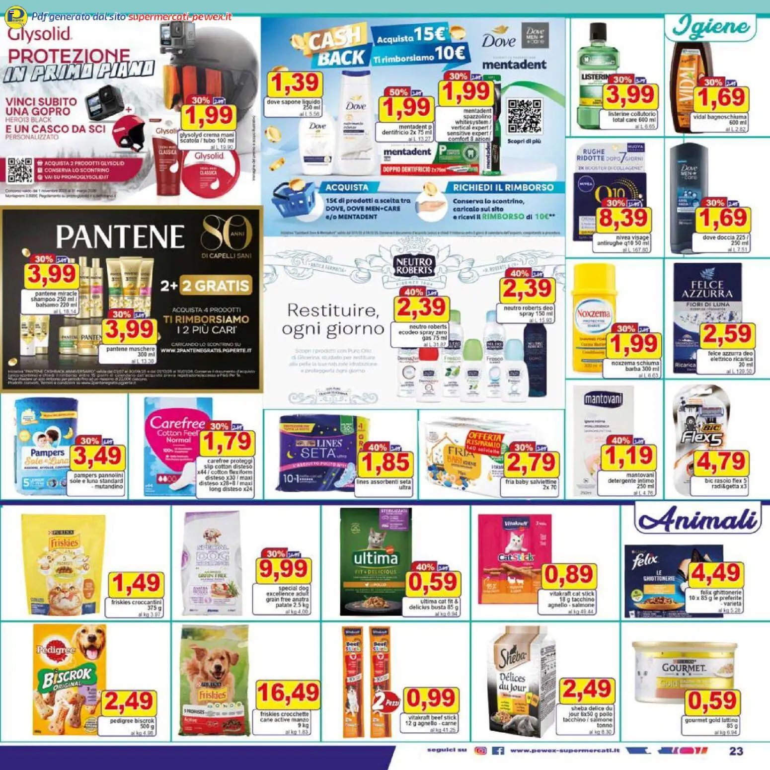 Volantino Pewex del 07.11.2025 | Pagina: 23 | Prodotti: Crema, Bagnoschiuma, Pollo, Salmone