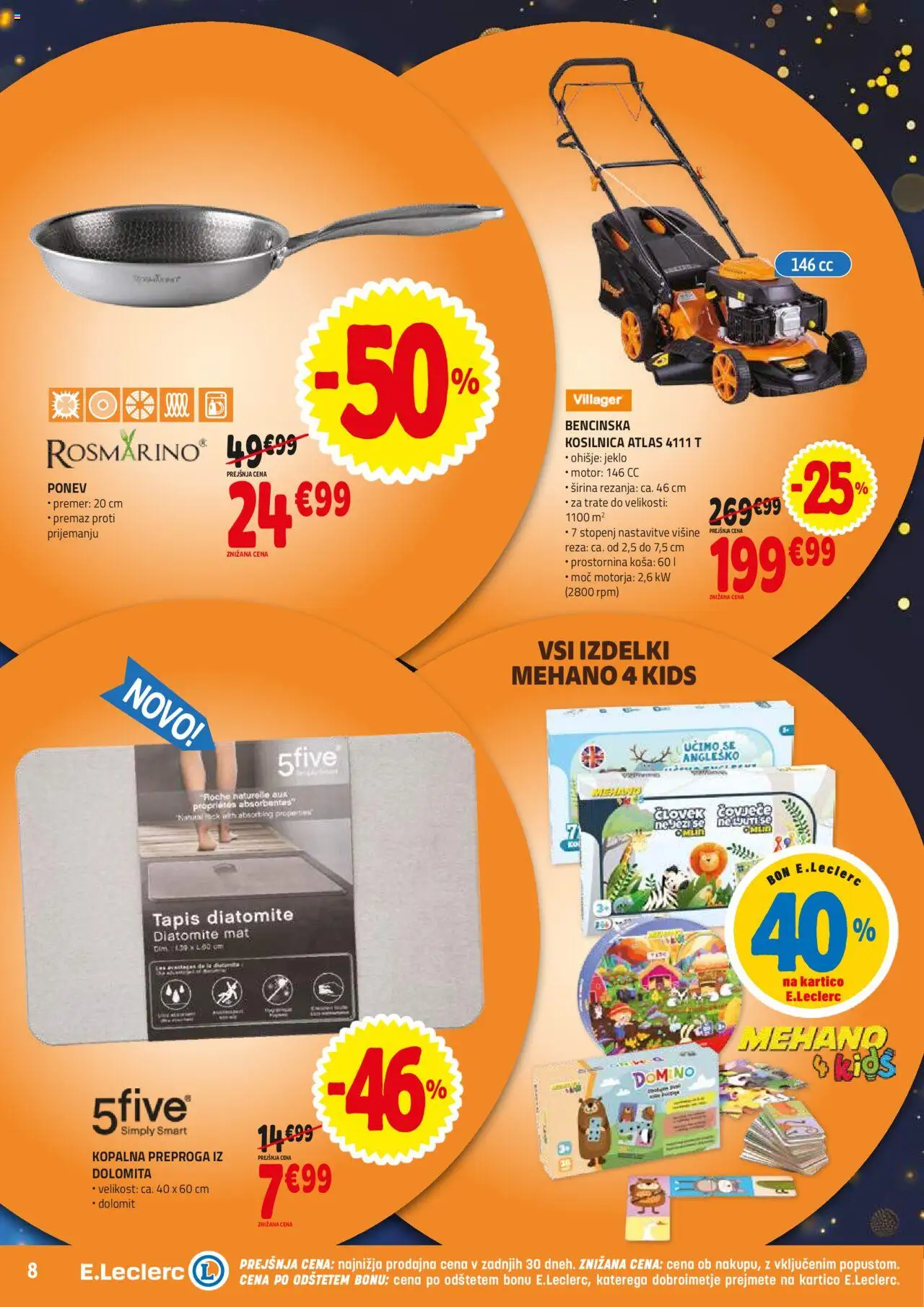 E.leclerc katalog │ velja od 18.06.2025 | Stran: 8 | Izdelki: Kosilnica, Preproga