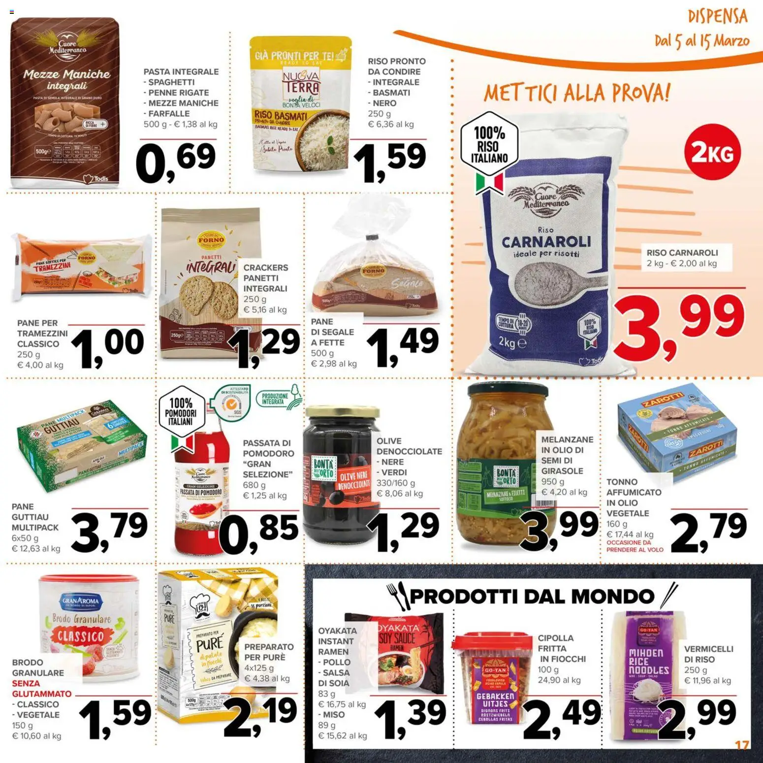 Volantino Todis del 05.03.2026 | Pagina: 17 | Prodotti: Pasta, Passata di pomodoro, Forno, Penne
