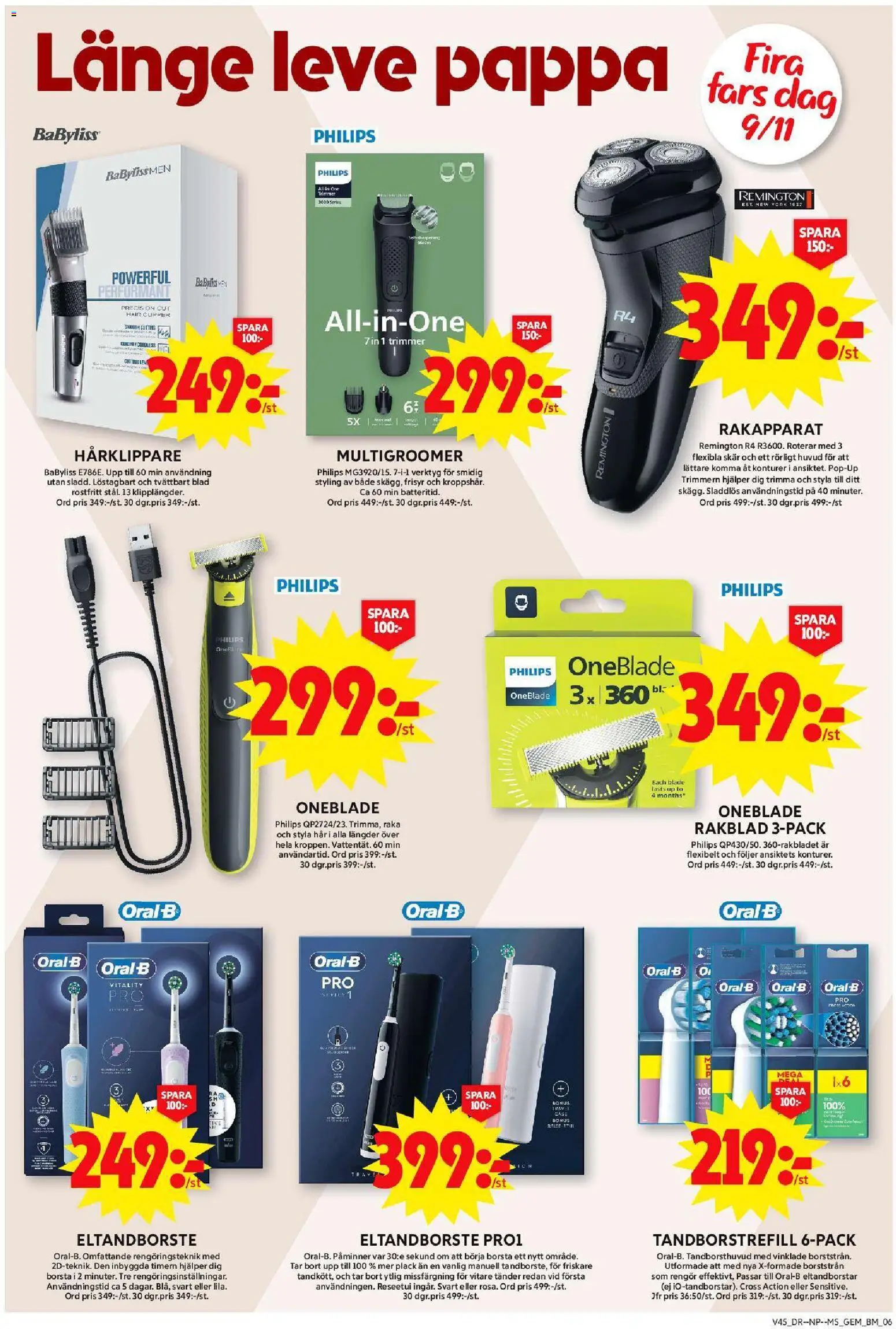 ICA Maxi reklamblad aktuell från 03.11.2025 | Sida: 10 | Produkter: Rakapparat, Trimmer, Borsta, Rakblad
