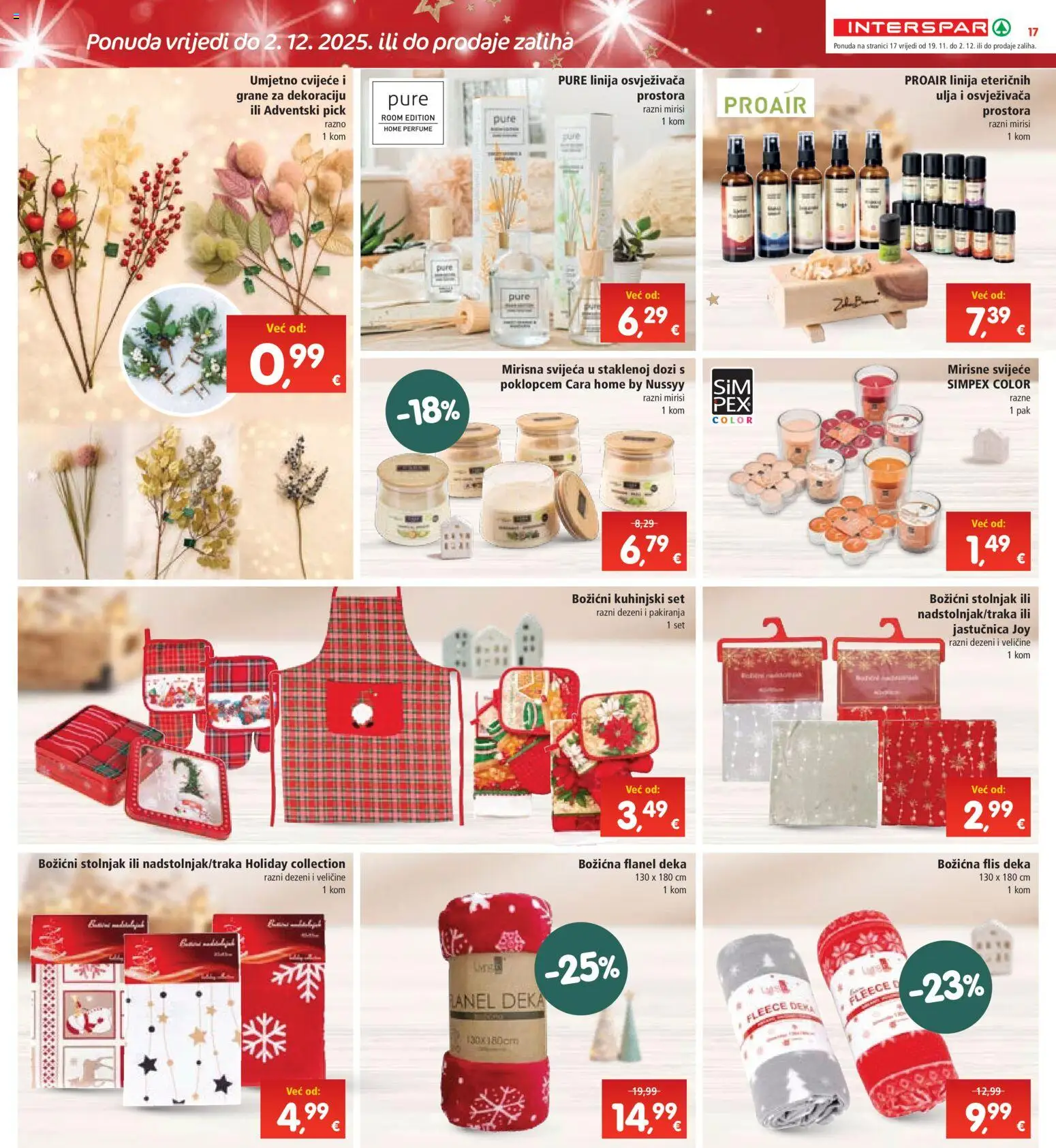 Interspar katalog | vrijedi od 19.11.2025 | Stranica: 22 | Proizvodi: Stolnjak, Jastučnica, Mirisne svijeće, Deka