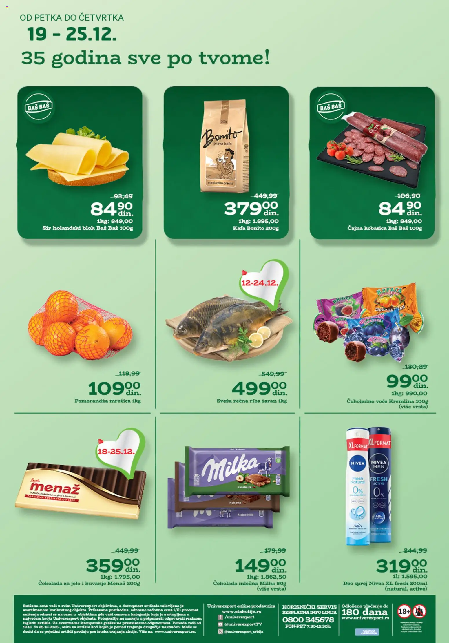 Univerexport katalog - važi od 19.12.2025 | Strana: 1 | Proizvode: Milka, Nivea, Pomorandza, Čokolada