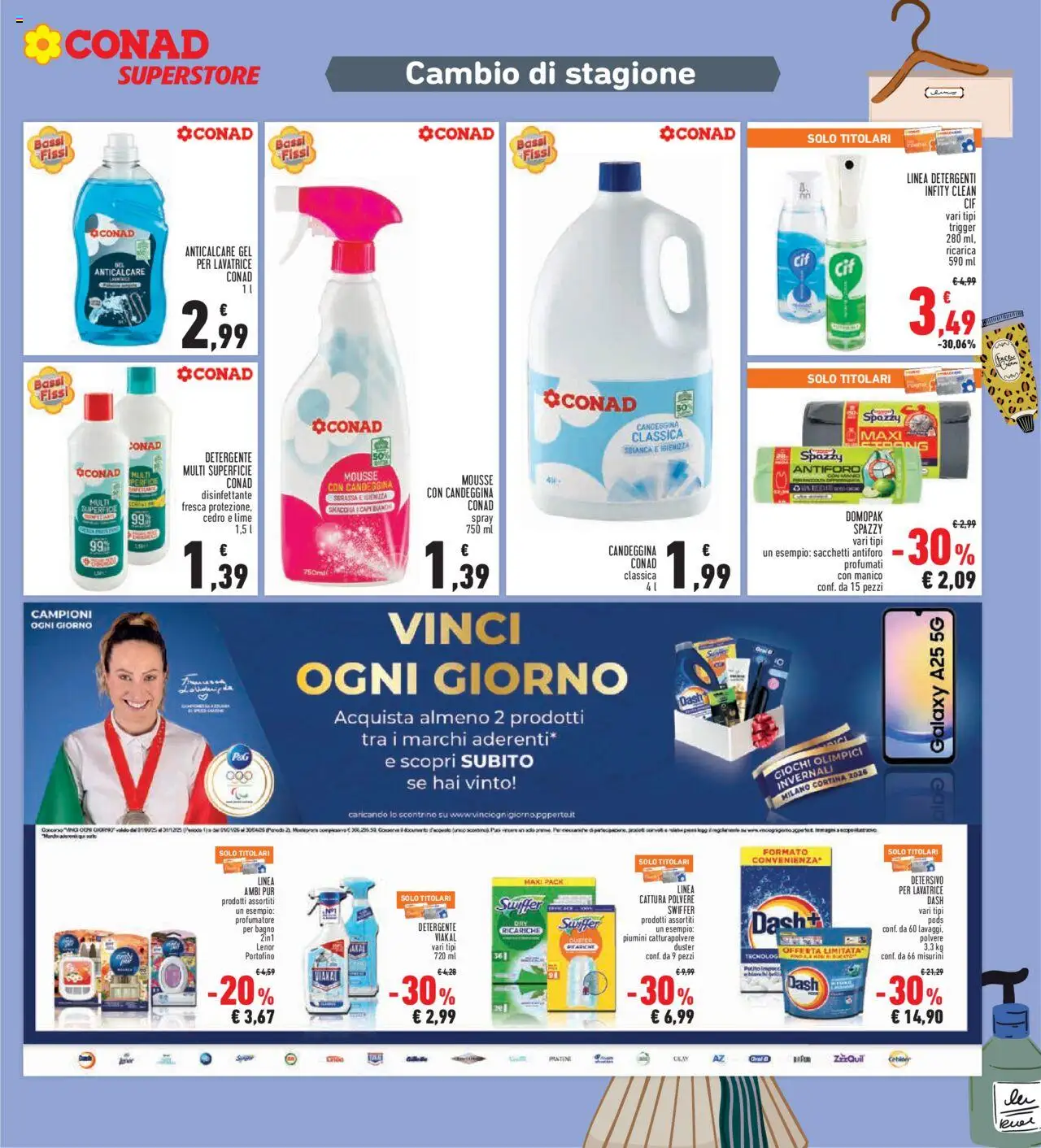 Volantino Conad del 23.10.2025 | Pagina: 27 | Prodotti: Detergente, Candeggina, Anticalcare, Bagno
