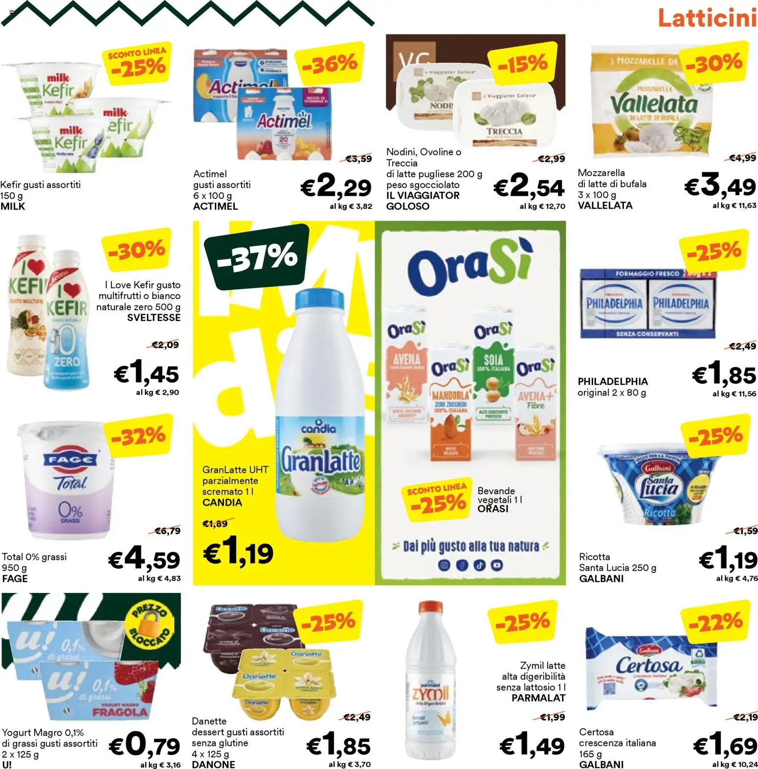 Volantino Unes del 23.01.2026 | Pagina: 9 | Prodotti: Yogurt, Mozzarella, Ricotta, Crescenza