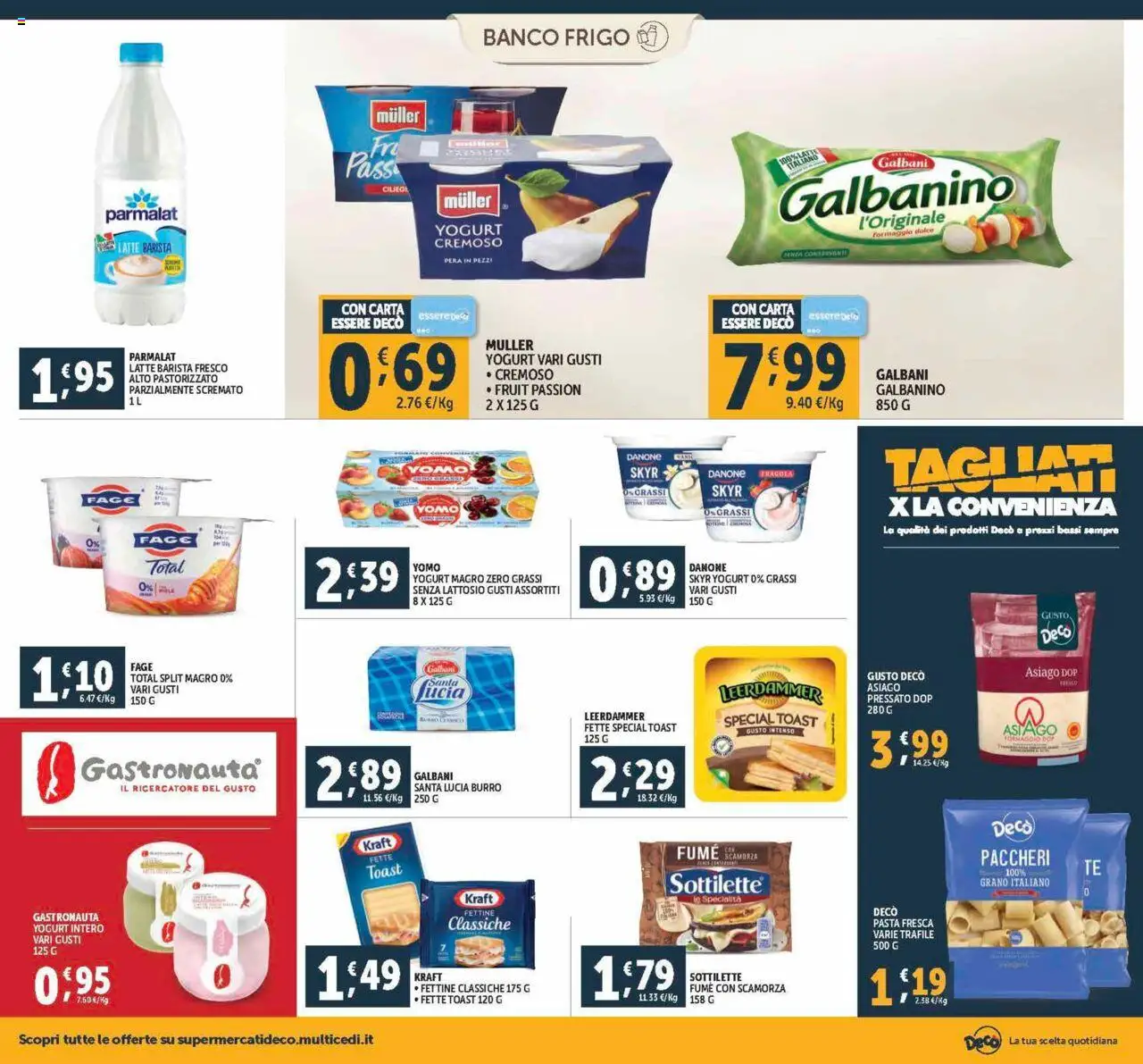 Volantino Decò del 12.09.2025 | Pagina: 8 | Prodotti: Yogurt, Latte, Pasta, Paccheri