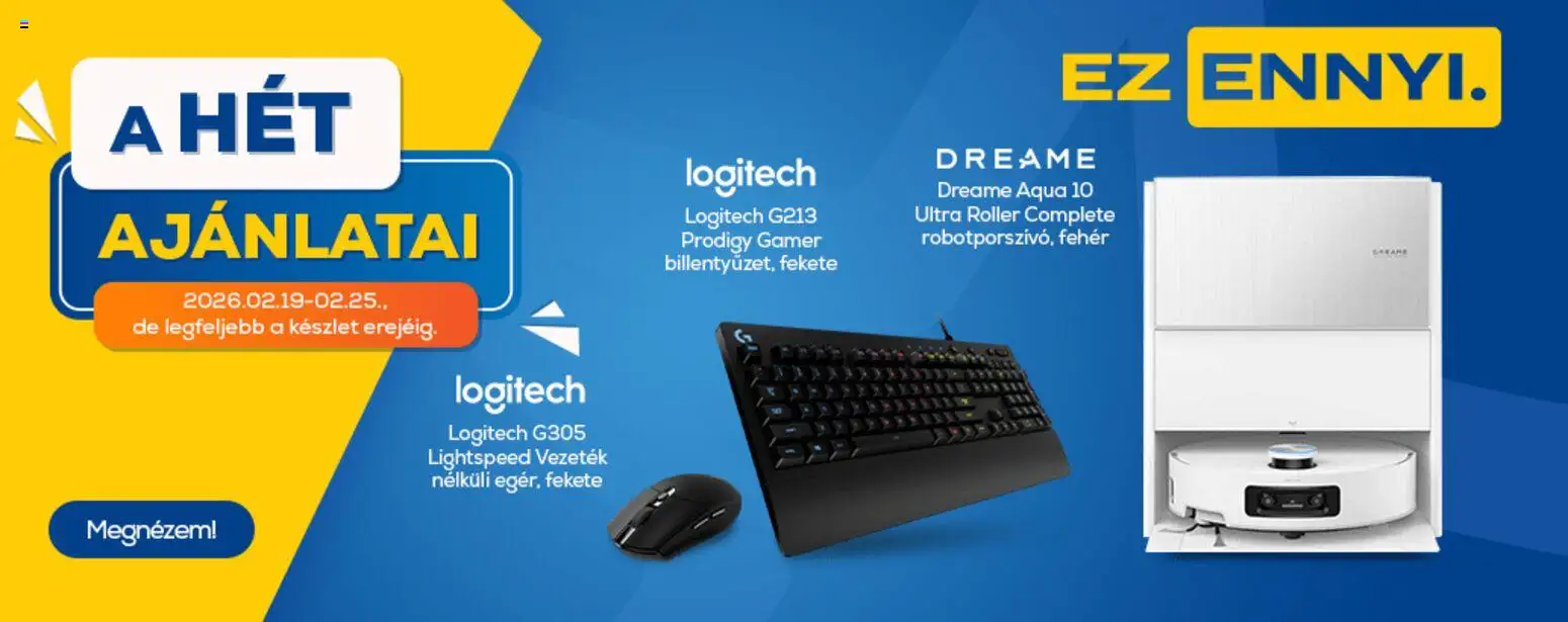 Euronics akciós ujság - amely érvényes a következő dátumtól: 19.02.2026 | Oldal: 1 | Termékek: Roller