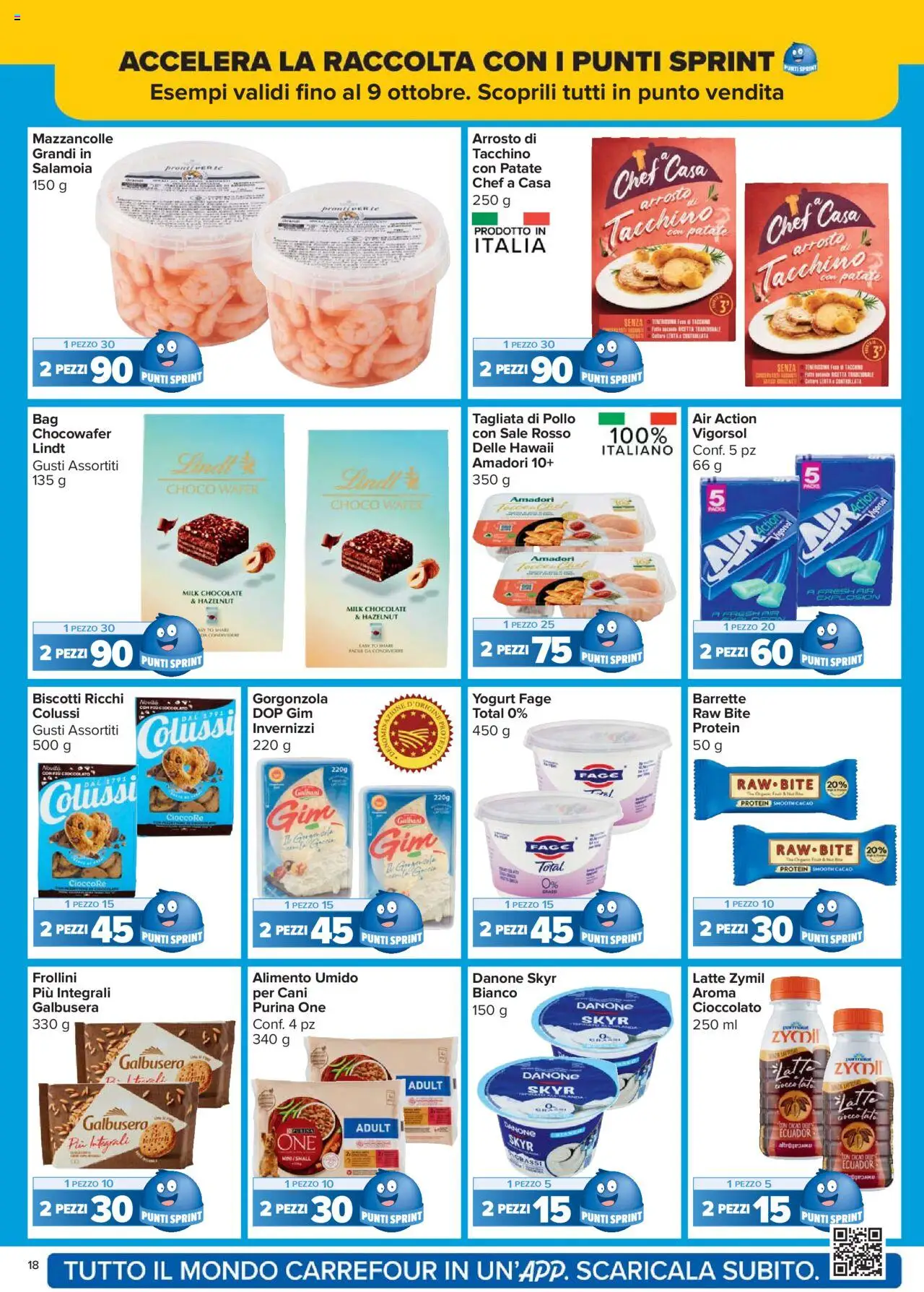 Volantino Carrefour del 26.09.2025 | Pagina: 18 | Prodotti: Yogurt, Cioccolato, Patate, Gorgonzola