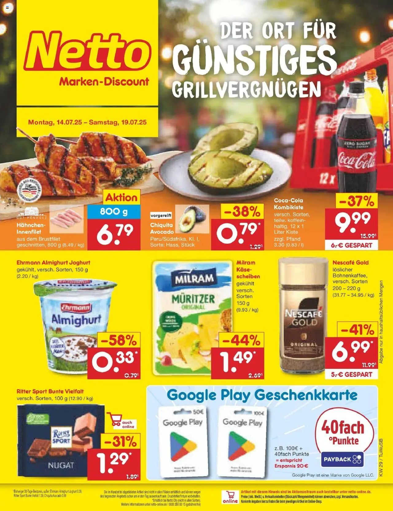 Netto Marken-Discount prospekt Calw-Stammheim	 - gültig ab dem 13.07.2025 | Seite: 1 | Produkte: Ehrmann almighurt, Ritter sport, Milram, Nescafe gold