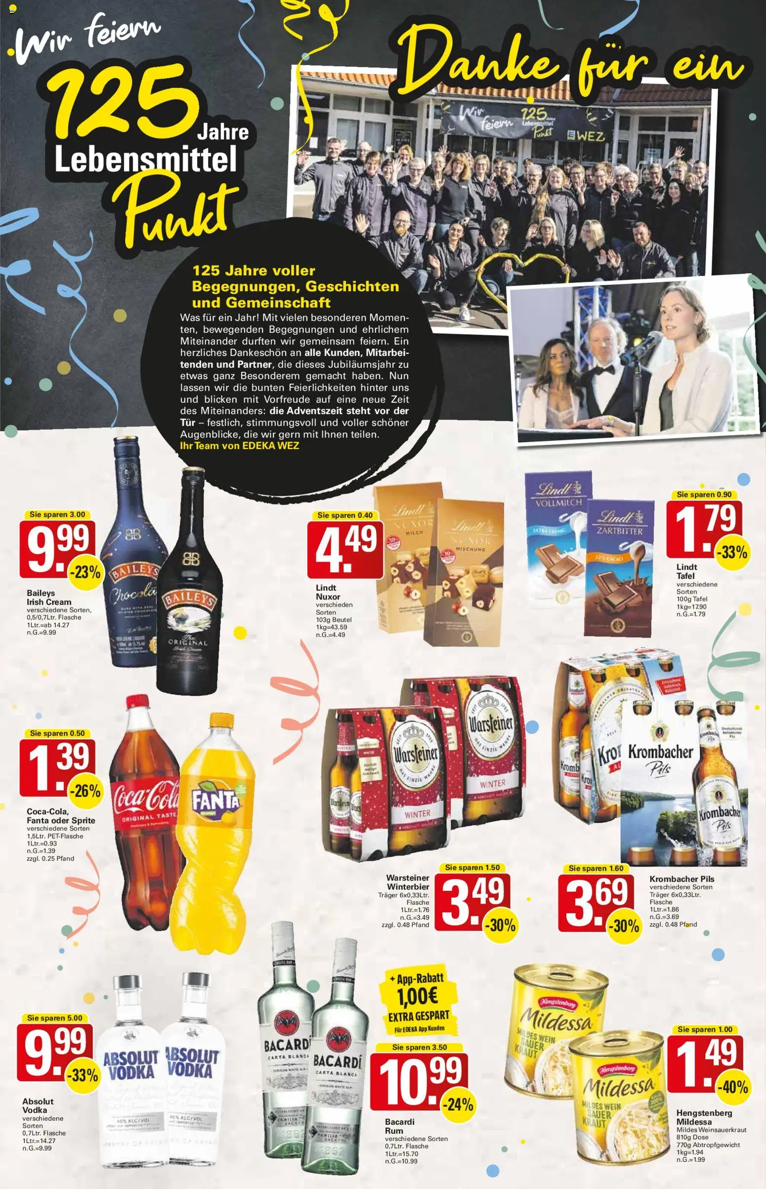 WEZ Prospekt – gültig ab 24.11.2025 | Seite: 2 | Produkte: Milch, Tür, Kraut, Baileys