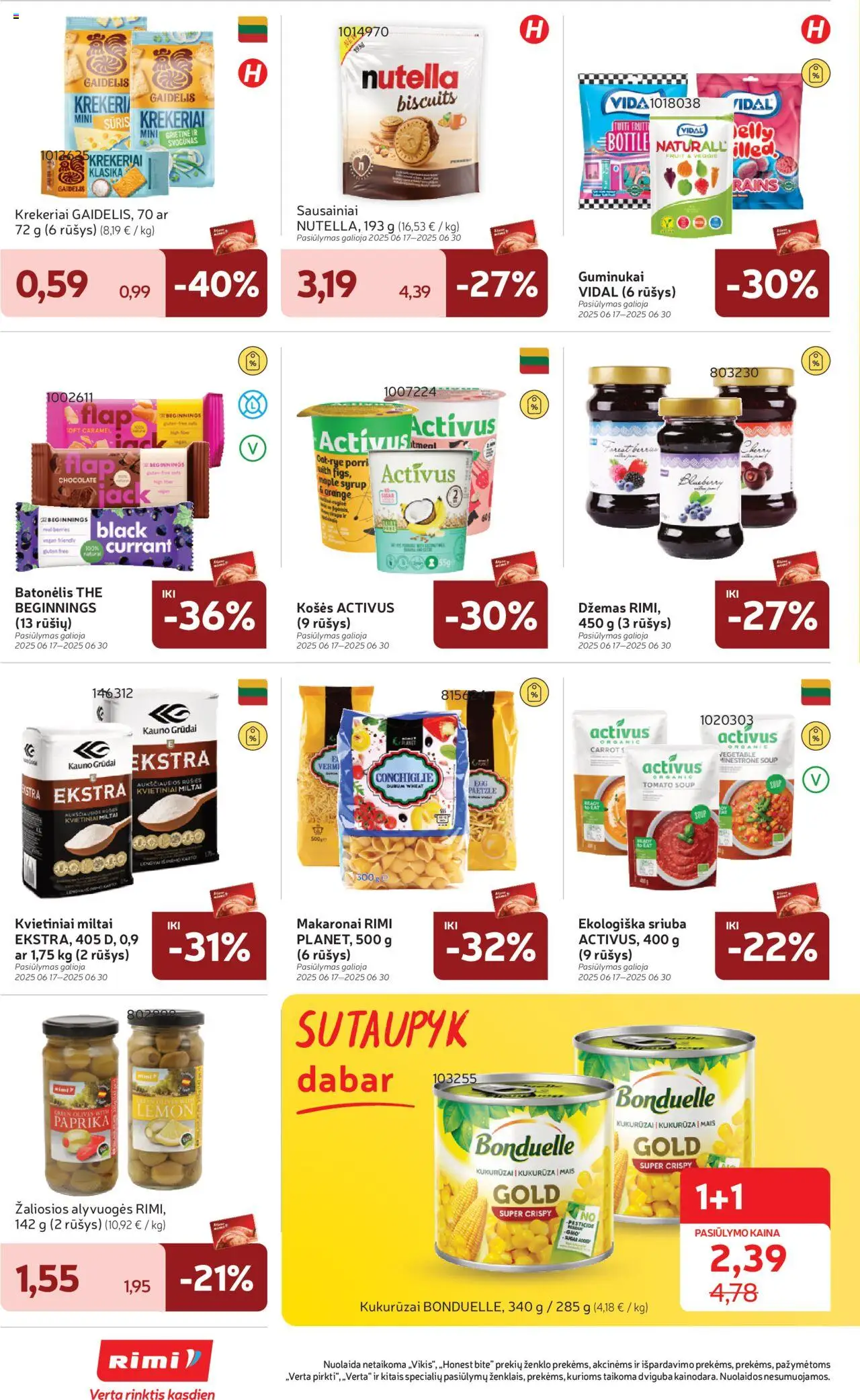 Rimi leidinys│galioja nuo 17.06.2025 | Puslapis: 22 | Prekių: Paprika, Kukurūzai, Sūris, Makaronai
