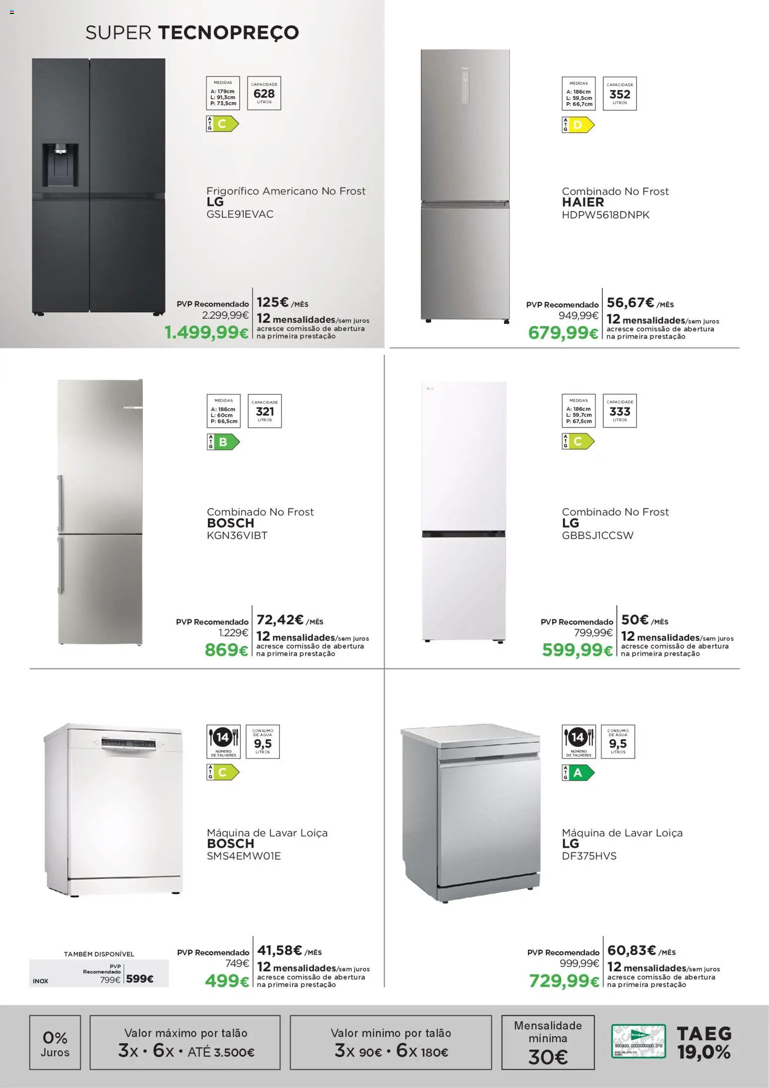 El Corte Ingles folheto │ válido de 10.04.2026 | Página: 10 | Produtos: Agua, Frigorífico, Máquina de lavar, Talheres