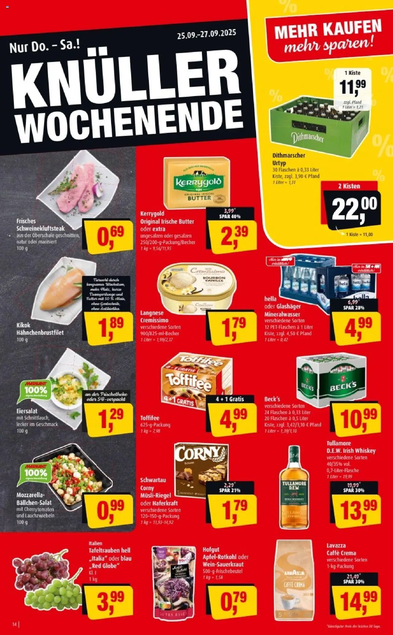 Markant Prospekt 	 – gültig ab 22.09.2025 | Seite: 14 | Produkte: Cremissimo, Butter, Toffifee, Whiskey
