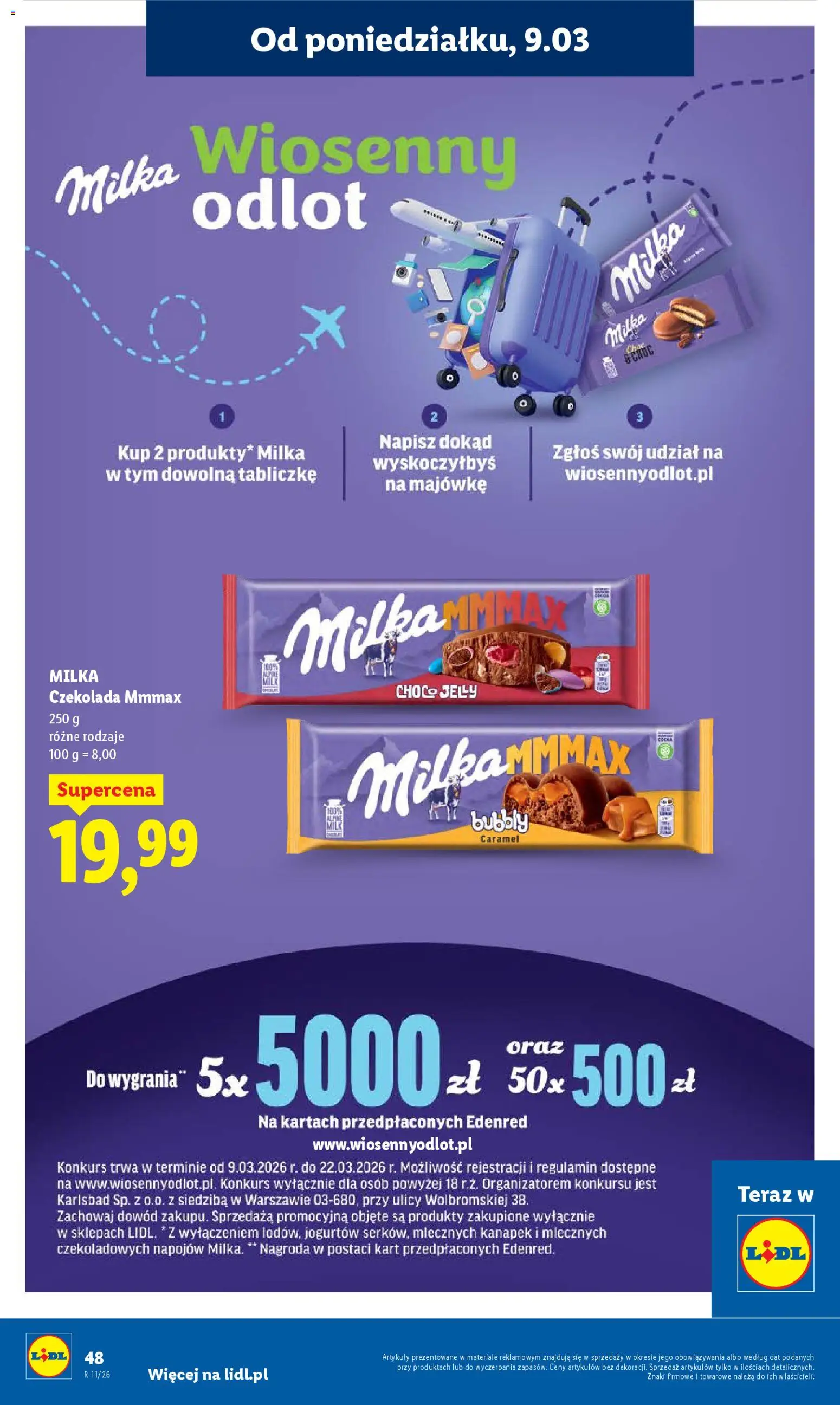Lidl gazetka od 09.03.2026 | Strona: 48 | Produkty: Milka, Czekolada