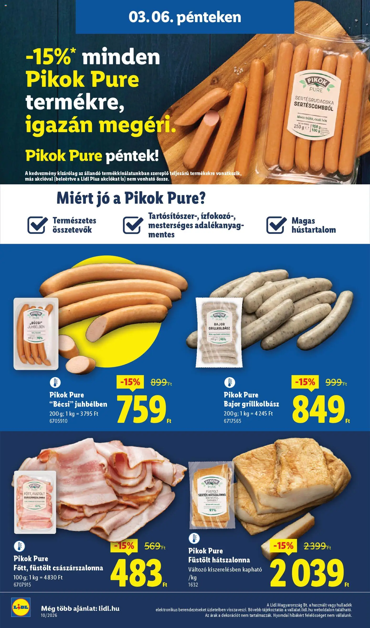 Lidl akciós ujság - amely érvényes a következő dátumtól: 05.03.2026 | Oldal: 36 | Termékek: Grillkolbász, Hús, Császárszalonna