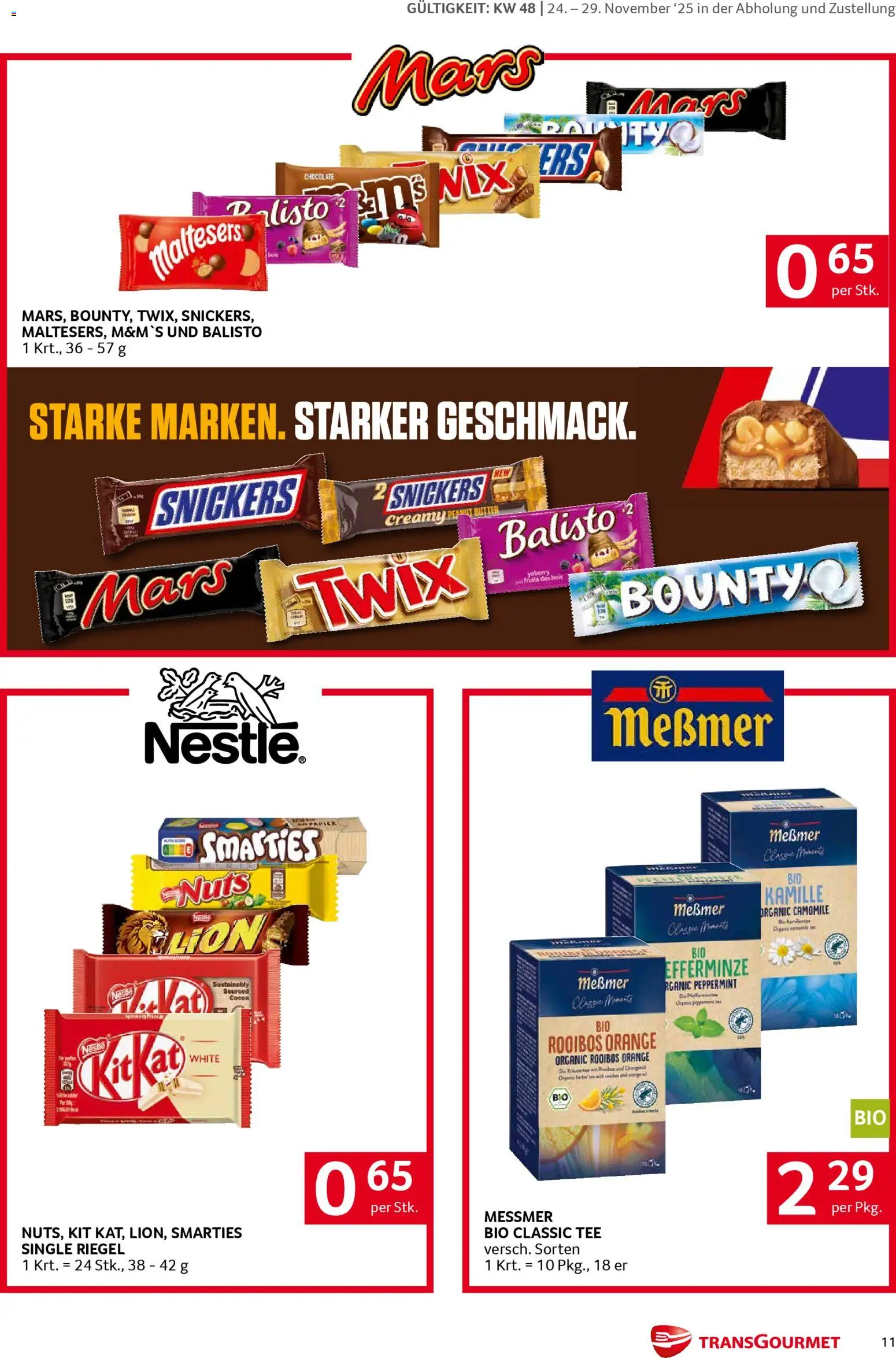 Transgourmet Markenfestwoche gültig ab 24.11.2025 | Seite: 11 | Produkte: Butter, Tee