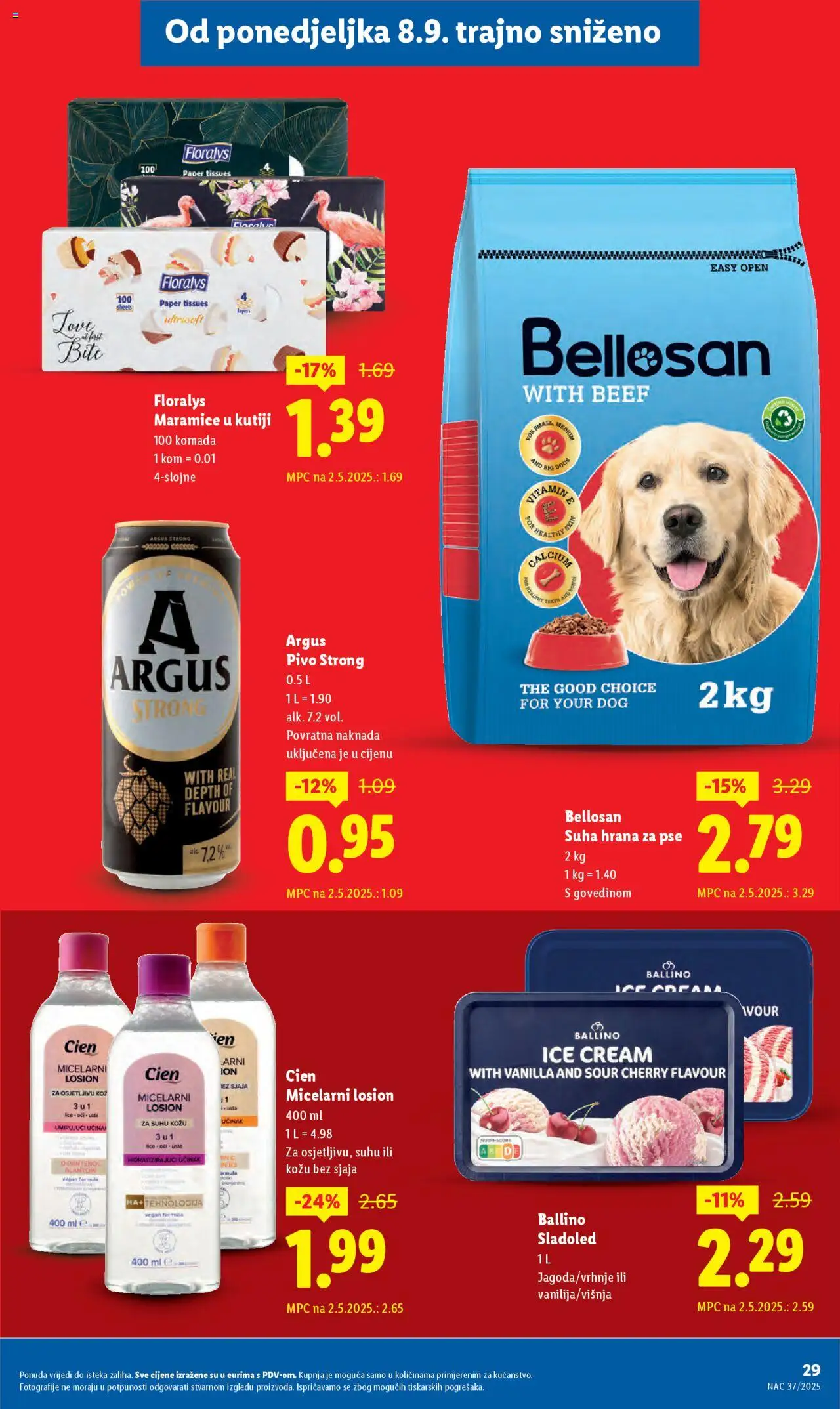 Lidl katalog | vrijedi od 08.09.2025 | Stranica: 29 | Proizvodi: Pivo, Hrana za pse, Sladoled, Suha hrana za pse