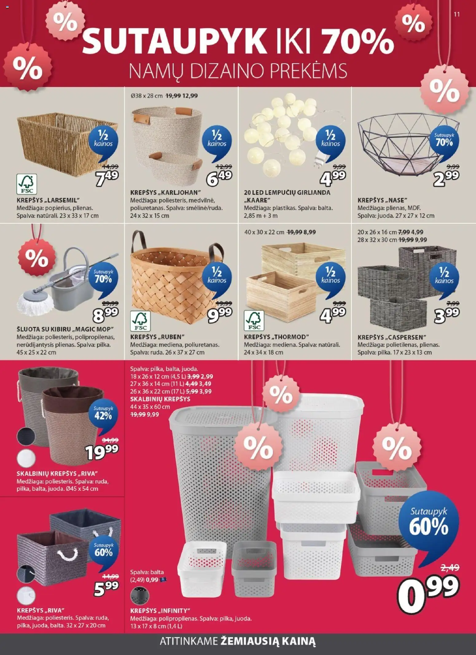 JYSK akcijos nuo 06.01.2026 | Puslapis: 11 | Prekių: Krepšys