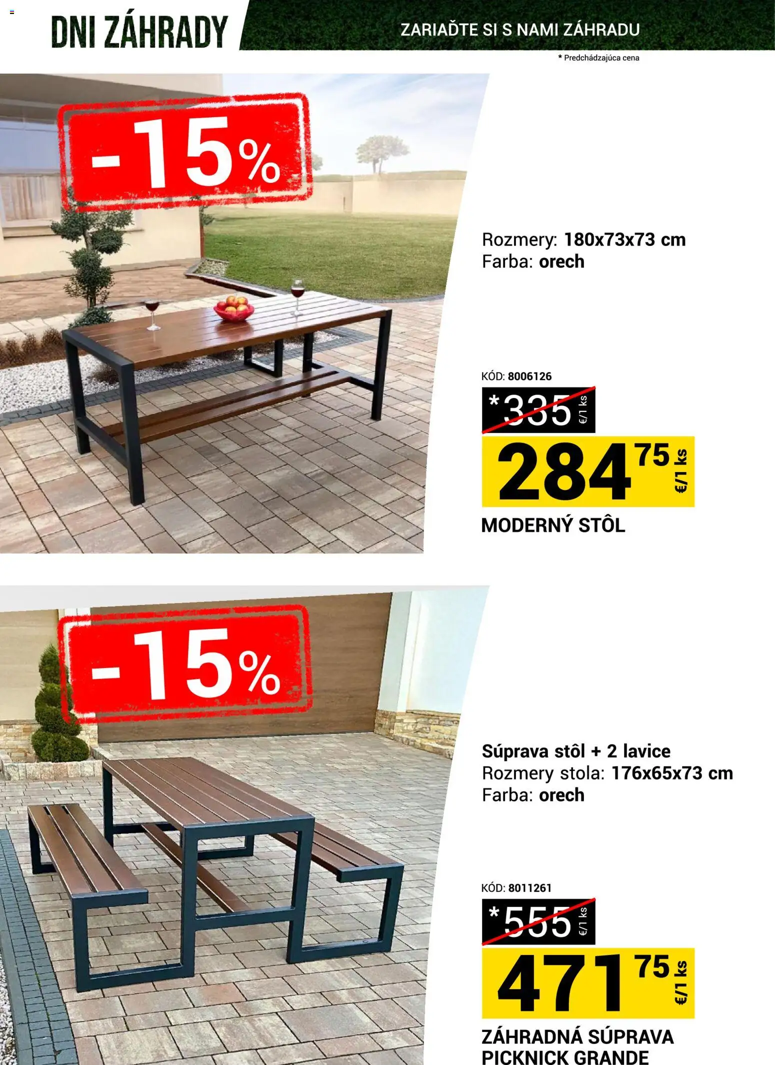 Nové Merkury Market akcie – leták je platný od 18.04.2026 | Strana: 15 | Produkty: Stôl