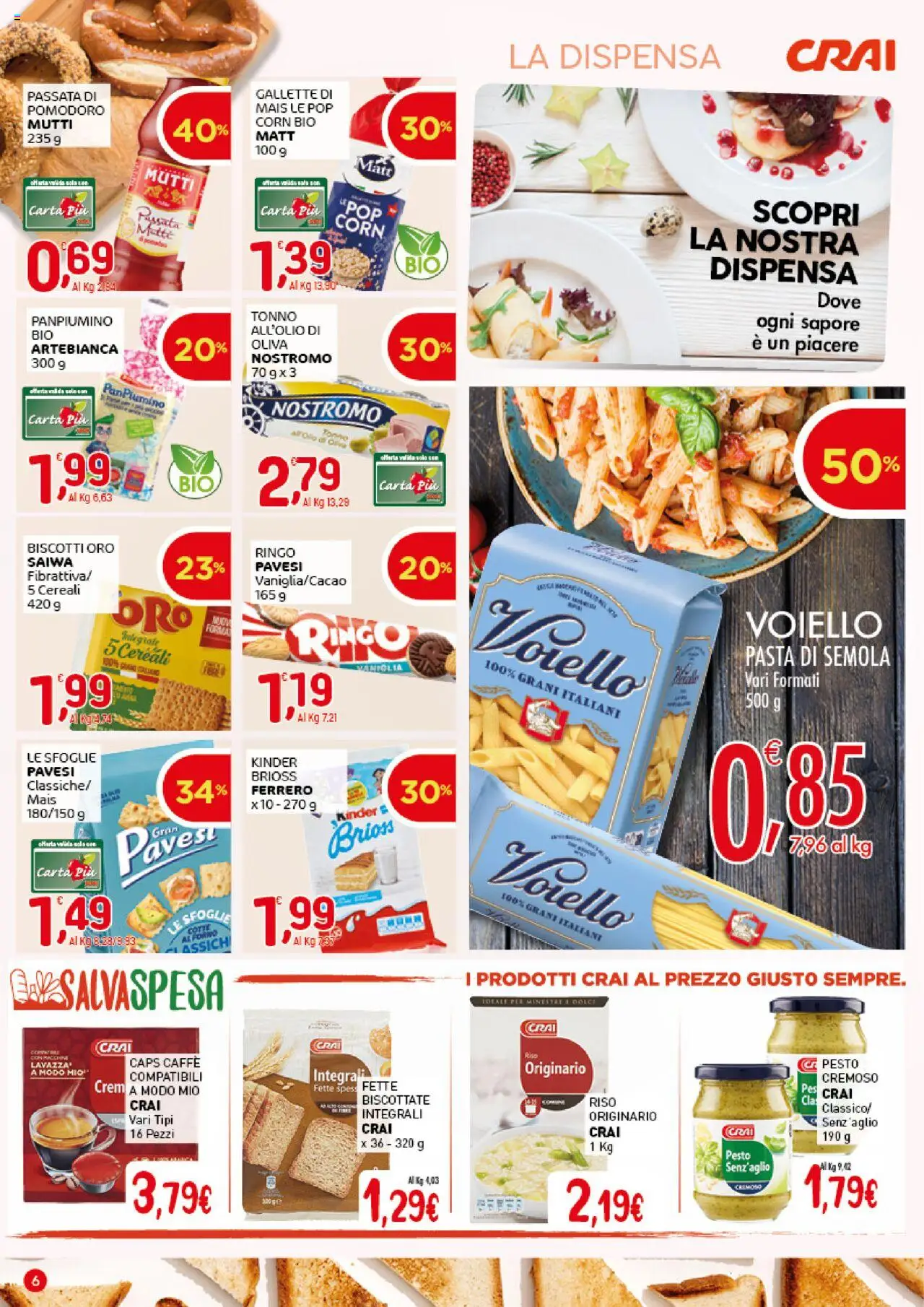 Volantino CRAI del 21.08.2025 | Pagina: 6 | Prodotti: Riso, Biscotti, Mais, Forno