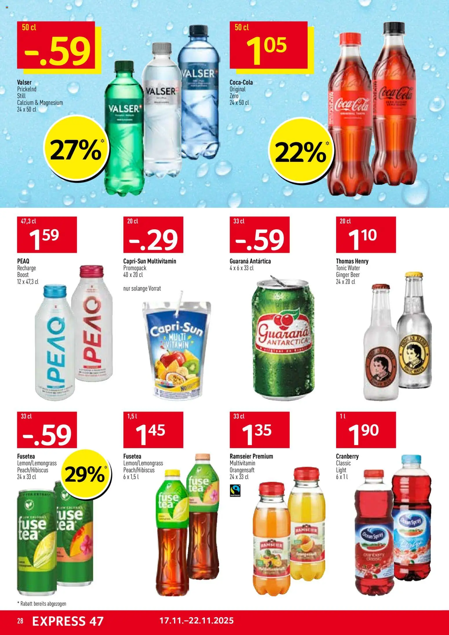 Prodega Aktionen – gültig ab 17.11.2025 | Seite: 28 | Produkte: Coca Cola, Orangensaft
