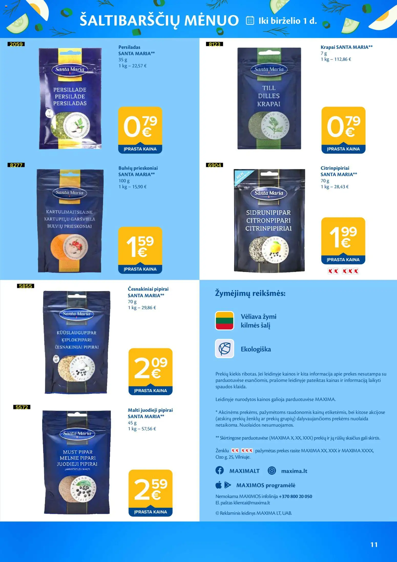 MAXIMA akcijos nuo 21.04.2026 | Puslapis: 11 | Prekių: Prieskoniai
