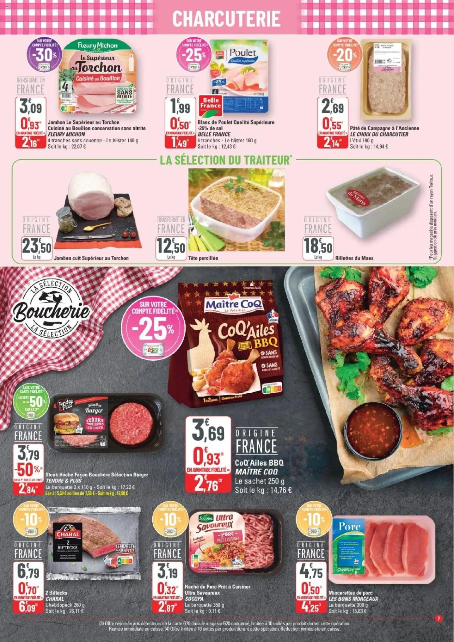 {H1} | Page: 7 | Produits: Torchon, Sel, Jambon, Porc