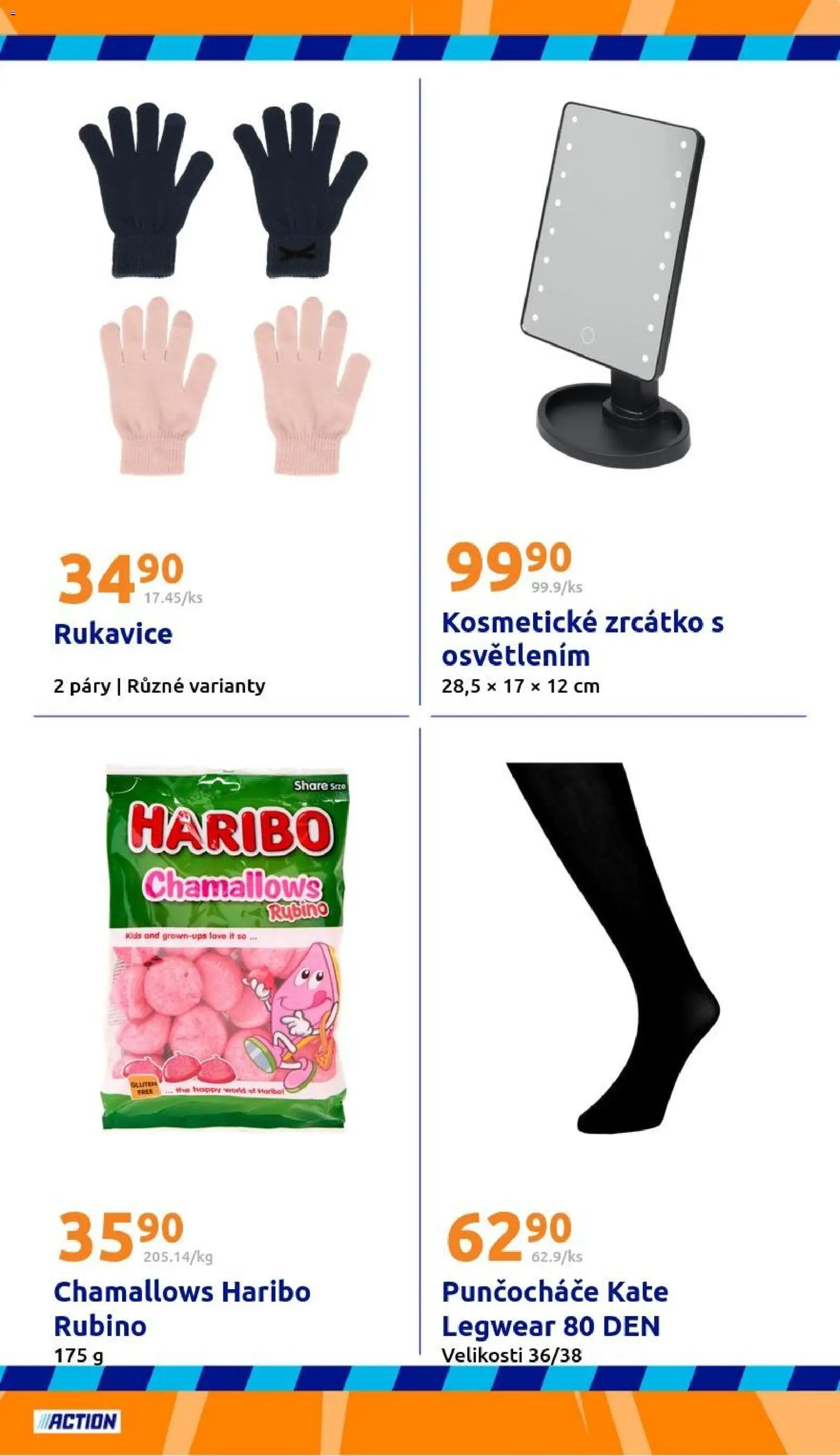 Action leták od 21.01.2026 | Strana: 23 | Produkty: Kosmetické zrcátko, Haribo, Rukavice, Punčocháče