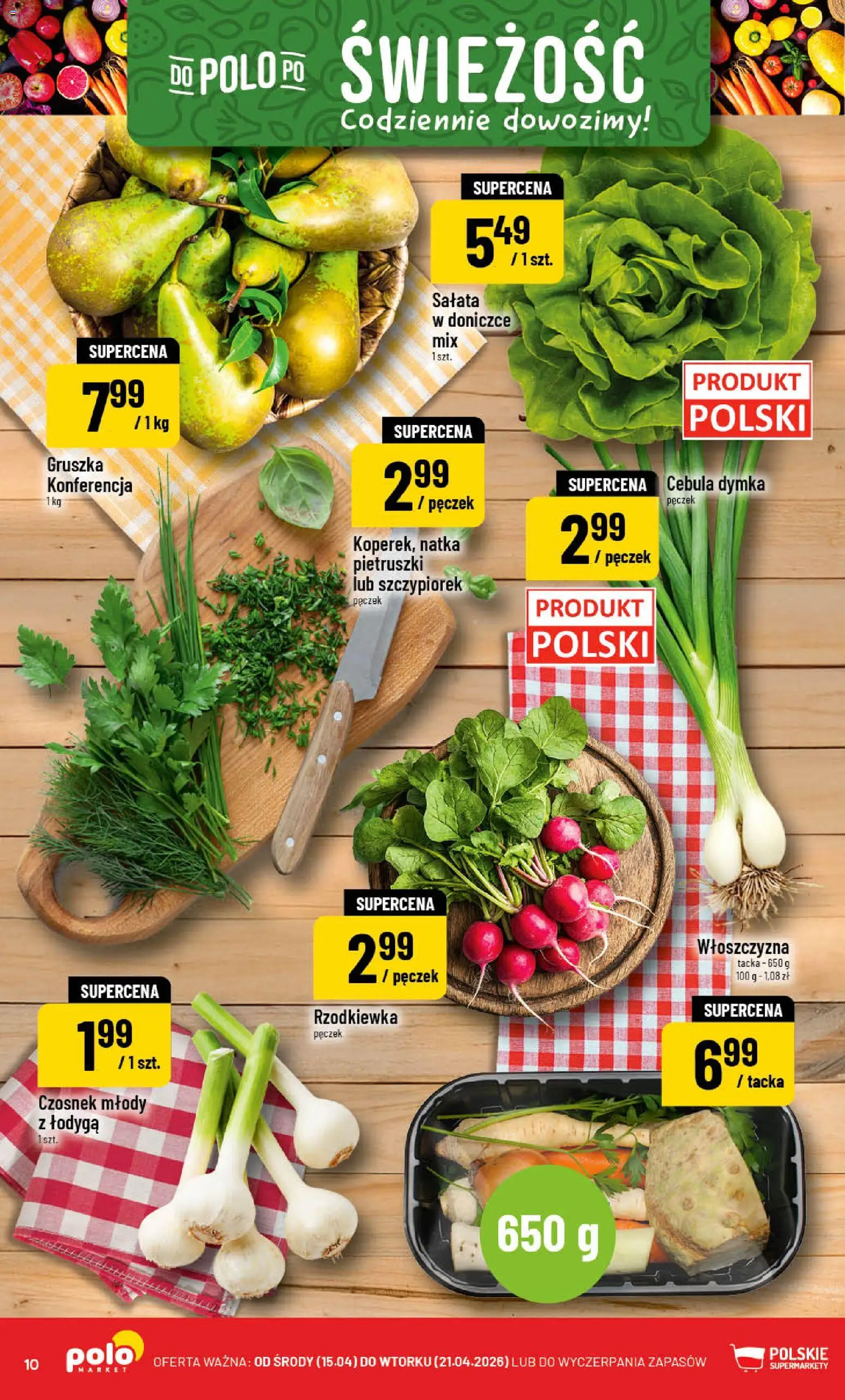 POLOmarket gazetka od 15.04.2026 | Strona: 10 | Produkty: Czosnek, Gruszka