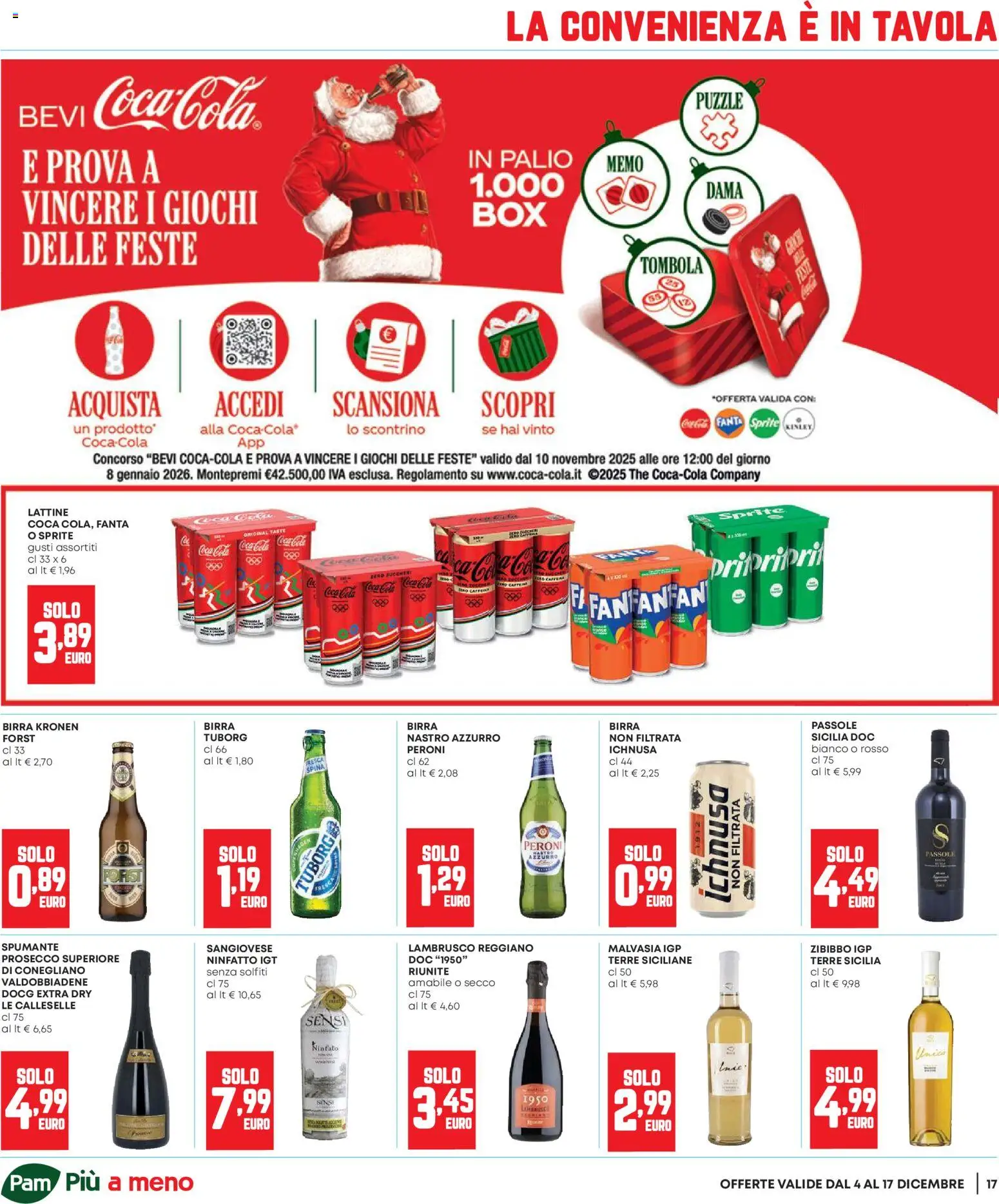 Volantino Panorama del 04.12.2025 | Pagina: 17 | Prodotti: Birra, Prosecco, Fanta, Coca Cola