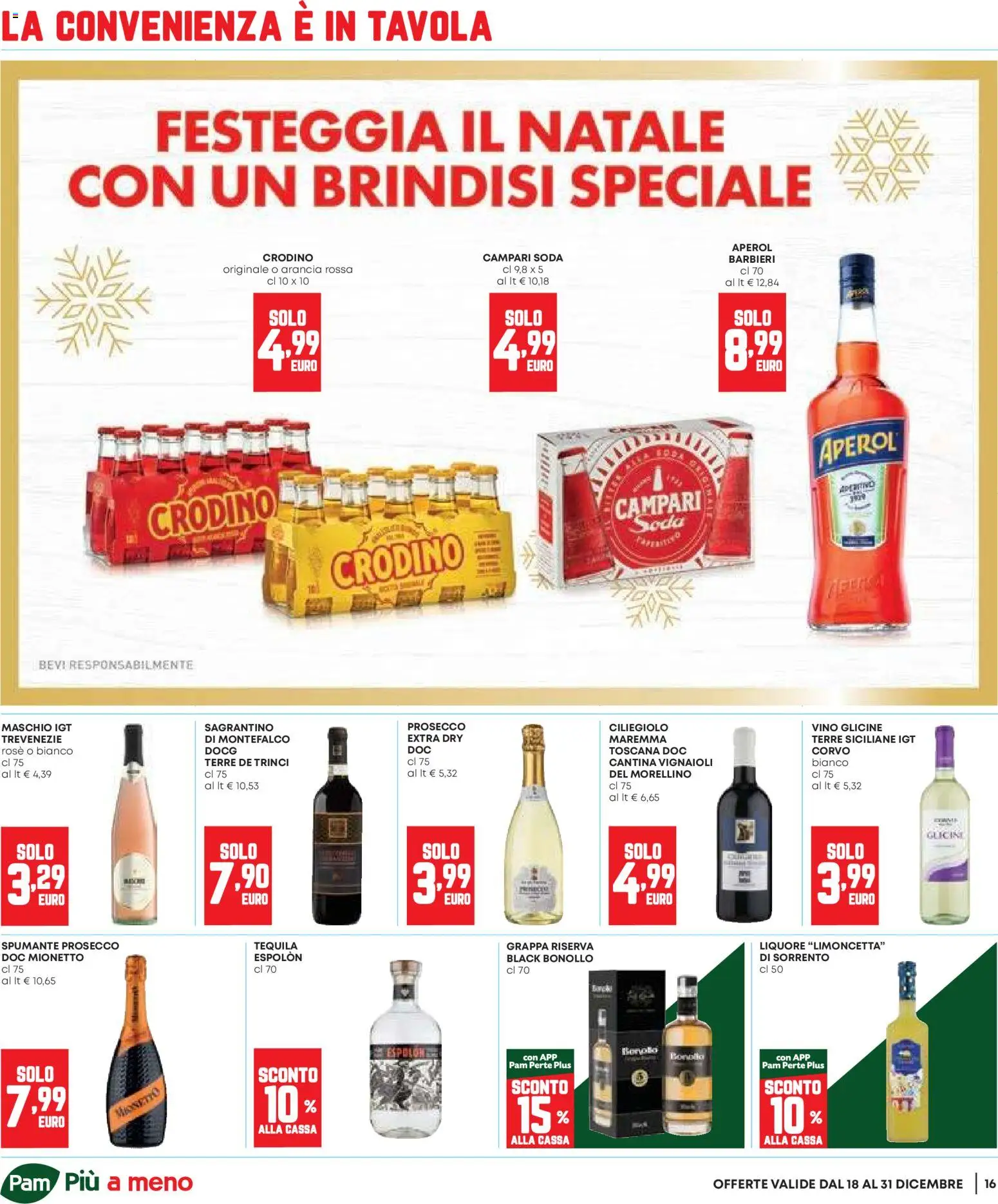 Volantino Panorama del 18.12.2025 | Pagina: 16 | Prodotti: Vino, Arancia, Aperol, Liquore