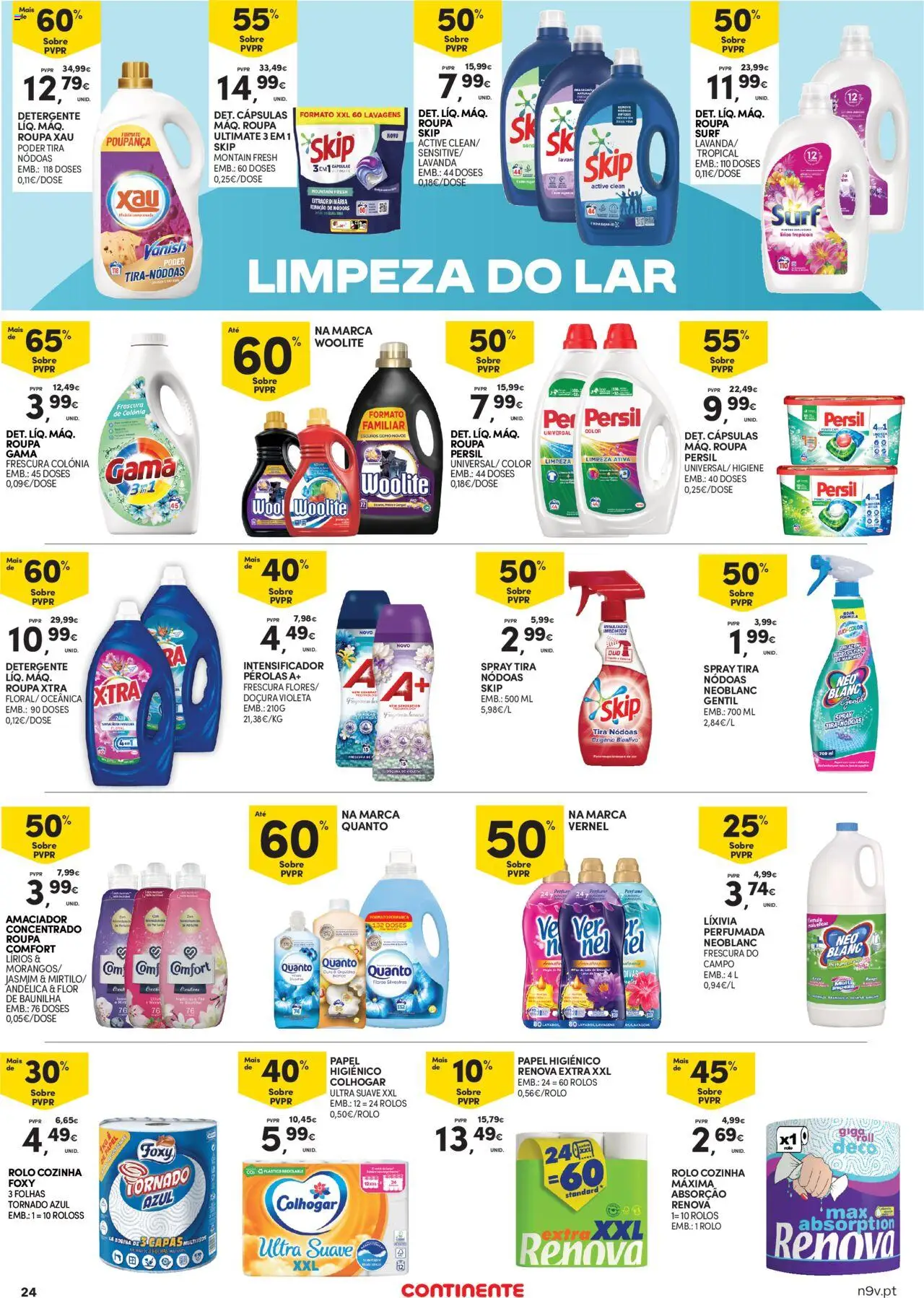 Continente - Açores │ válido de 18.09.2025 | Página: 24 | Produtos: Máquina de lavar, Papel higiénico, Flores, Detergente
